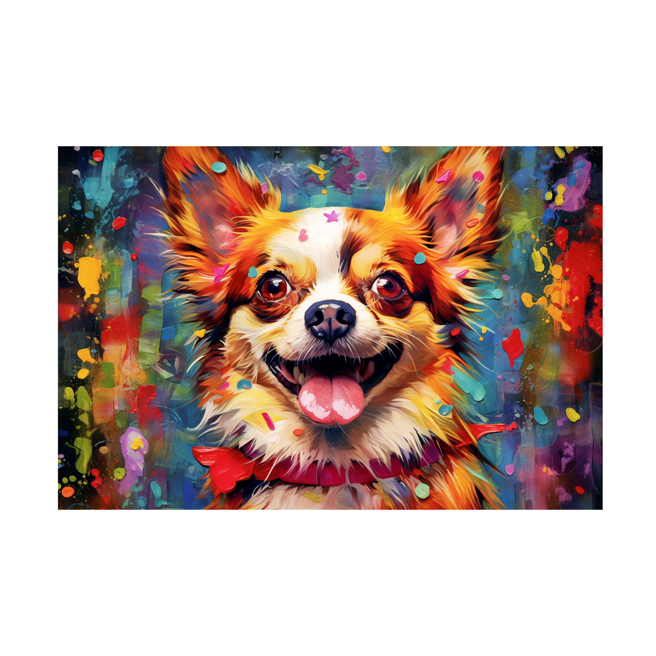 Canvas Wall Art - Ray Heere 'Happy Dog 5' Wall Art for Living Room, Bedroom, or Office Décor by Trademark Fine Art - 47 x 30 Inches