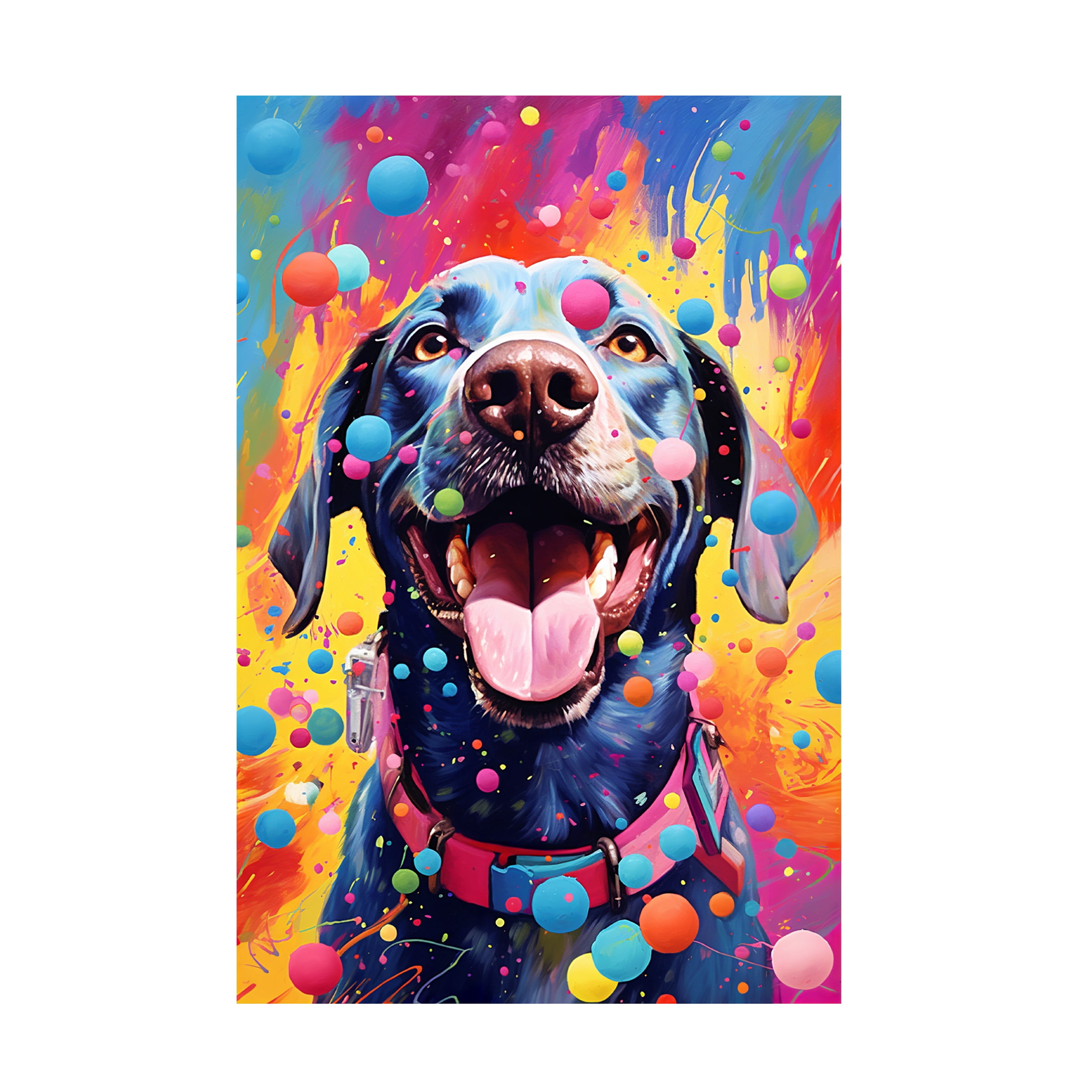 Canvas Wall Art - Ray Heere 'Happy Dog 9' Wall Art for Living Room, Bedroom, or Office Décor by Trademark Fine Art - 12 x 19 Inches