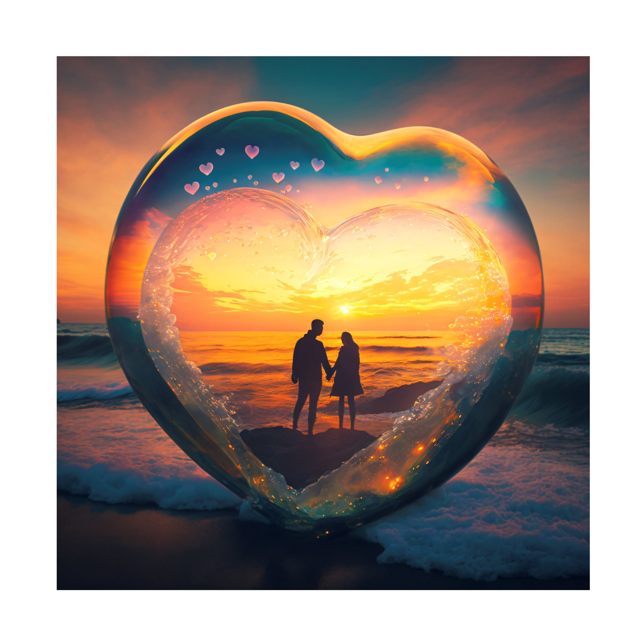 Canvas Wall Art - Ray Heere 'Love Is In The Air 12' Wall Art for Living Room, Bedroom, or Office Décor by Trademark Fine Art - 35 x 35 Inches