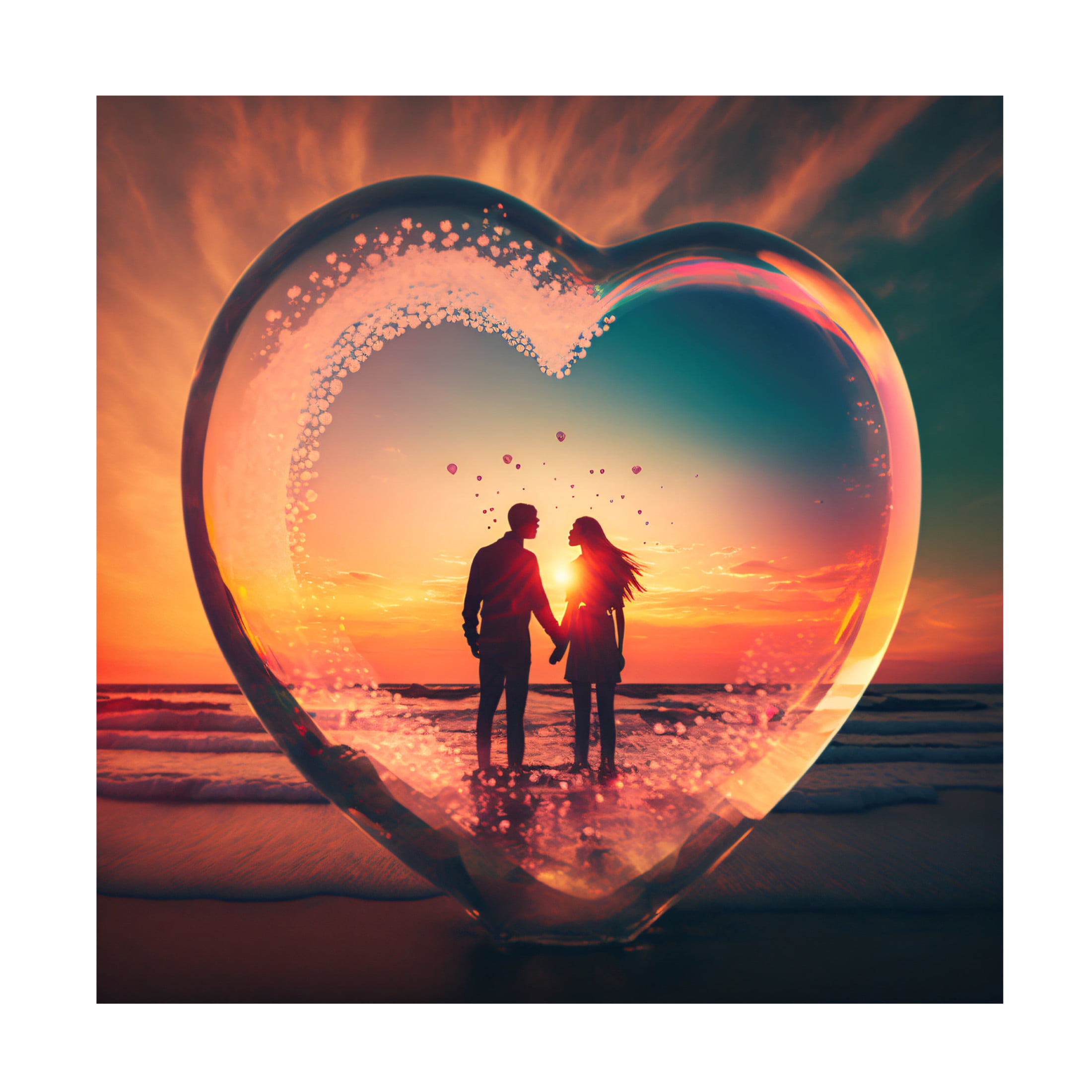 Canvas Wall Art - Ray Heere 'Love Is In The Air 14' Wall Art for Living Room, Bedroom, or Office Décor by Trademark Fine Art - 14 x 14 Inches