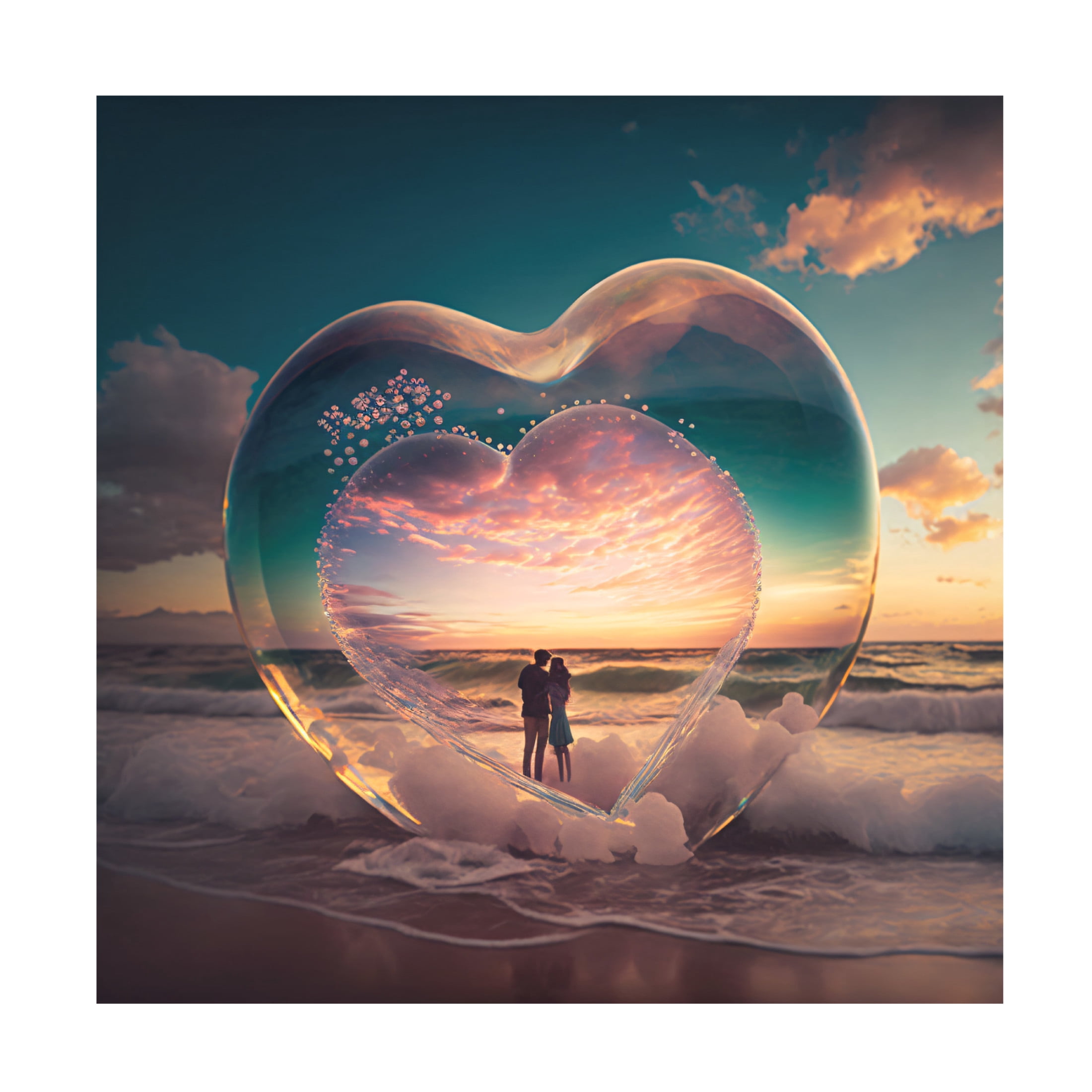 Canvas Wall Art - Ray Heere 'Love Is In The Air 15' Wall Art for Living Room, Bedroom, or Office Décor by Trademark Fine Art - 35 x 35 Inches
