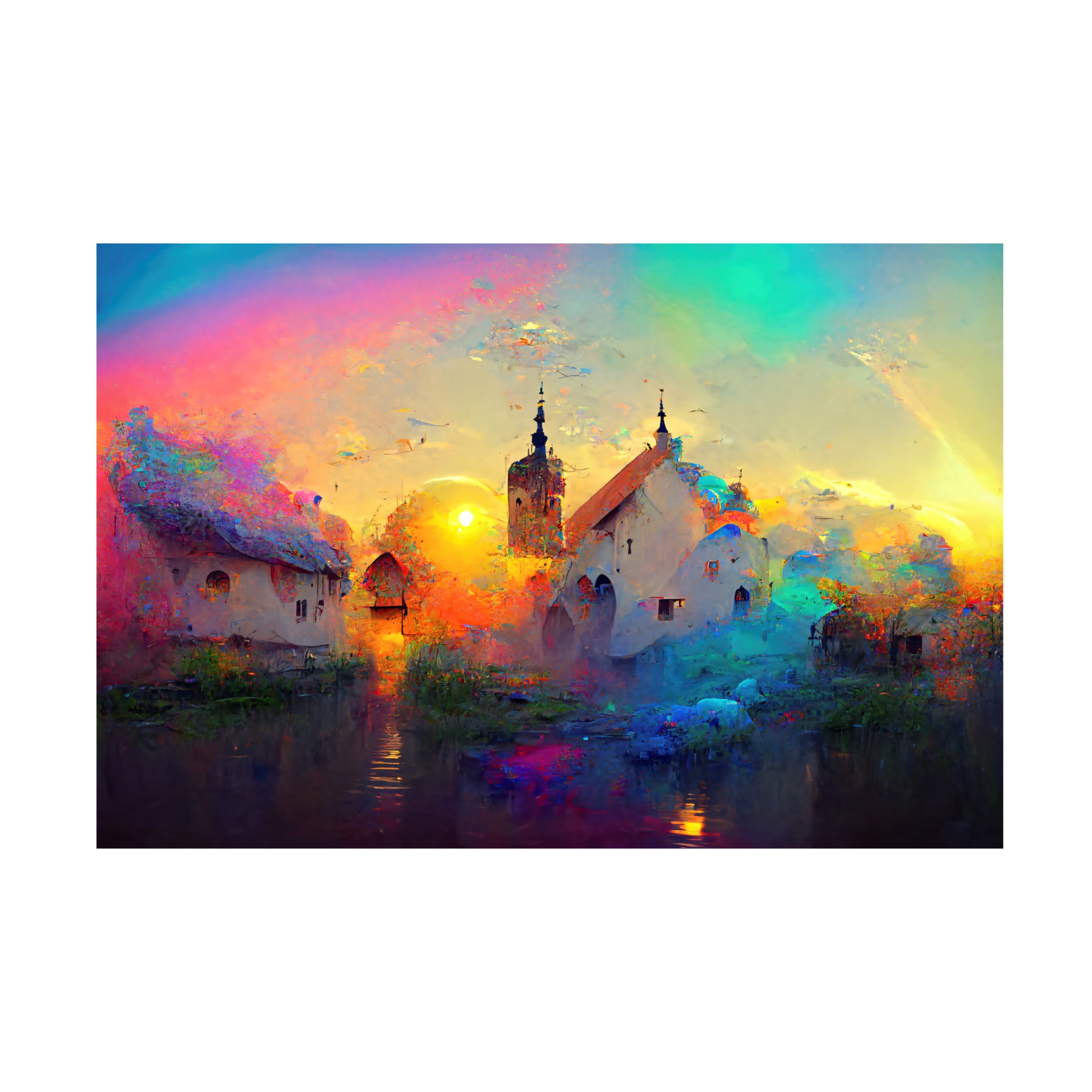 Canvas Wall Art - Ray Heere 'Medieval Landscapes 2' Wall Art for Living Room, Bedroom, or Office Décor by Trademark Fine Art - 32 x 22 Inches