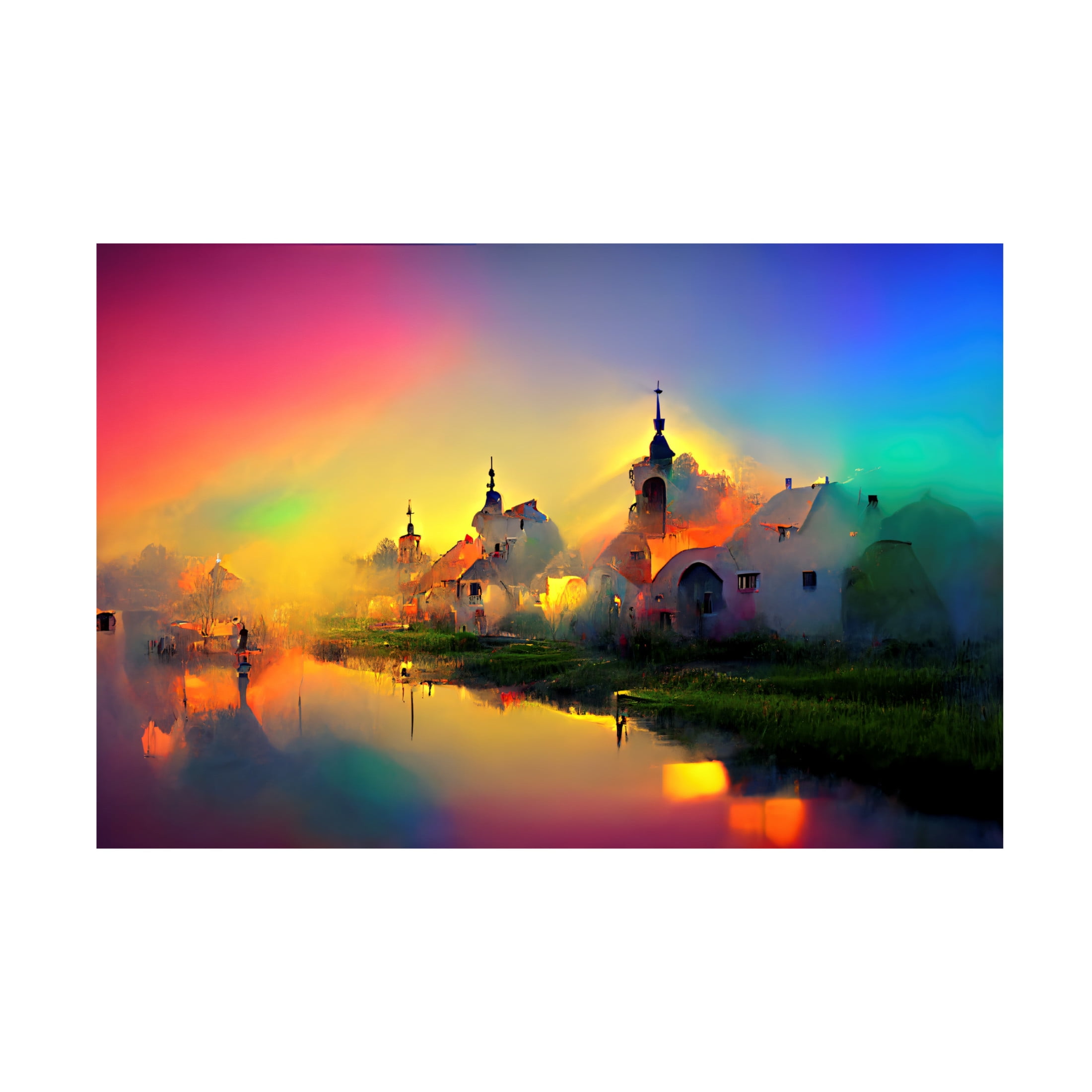 Canvas Wall Art - Ray Heere 'Medieval Landscapes 3' Wall Art for Living Room, Bedroom, or Office Décor by Trademark Fine Art - 24 x 16 Inches