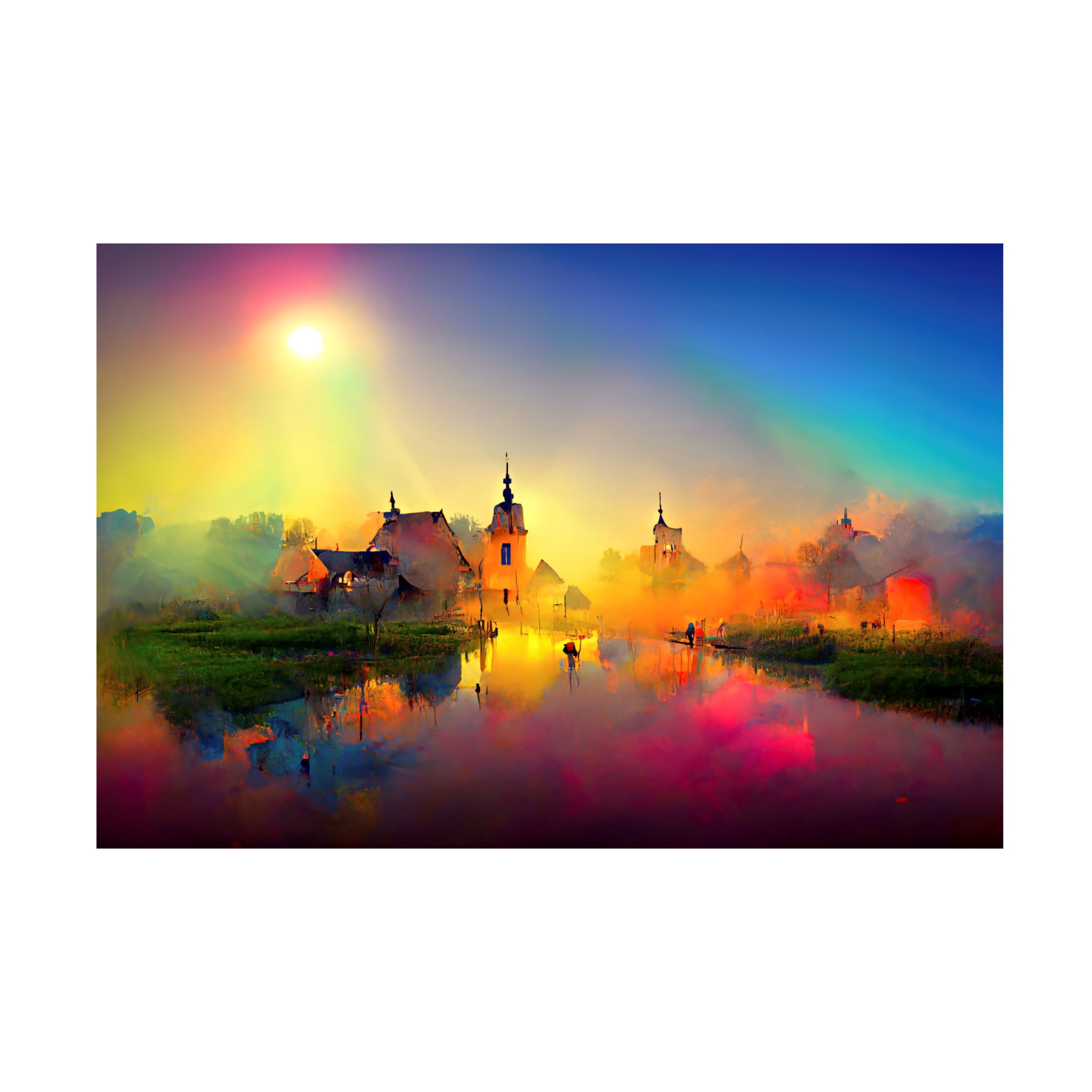 Canvas Wall Art - Ray Heere 'Medieval Landscapes 4' Wall Art for Living Room, Bedroom, or Office Décor by Trademark Fine Art - 32 x 22 Inches