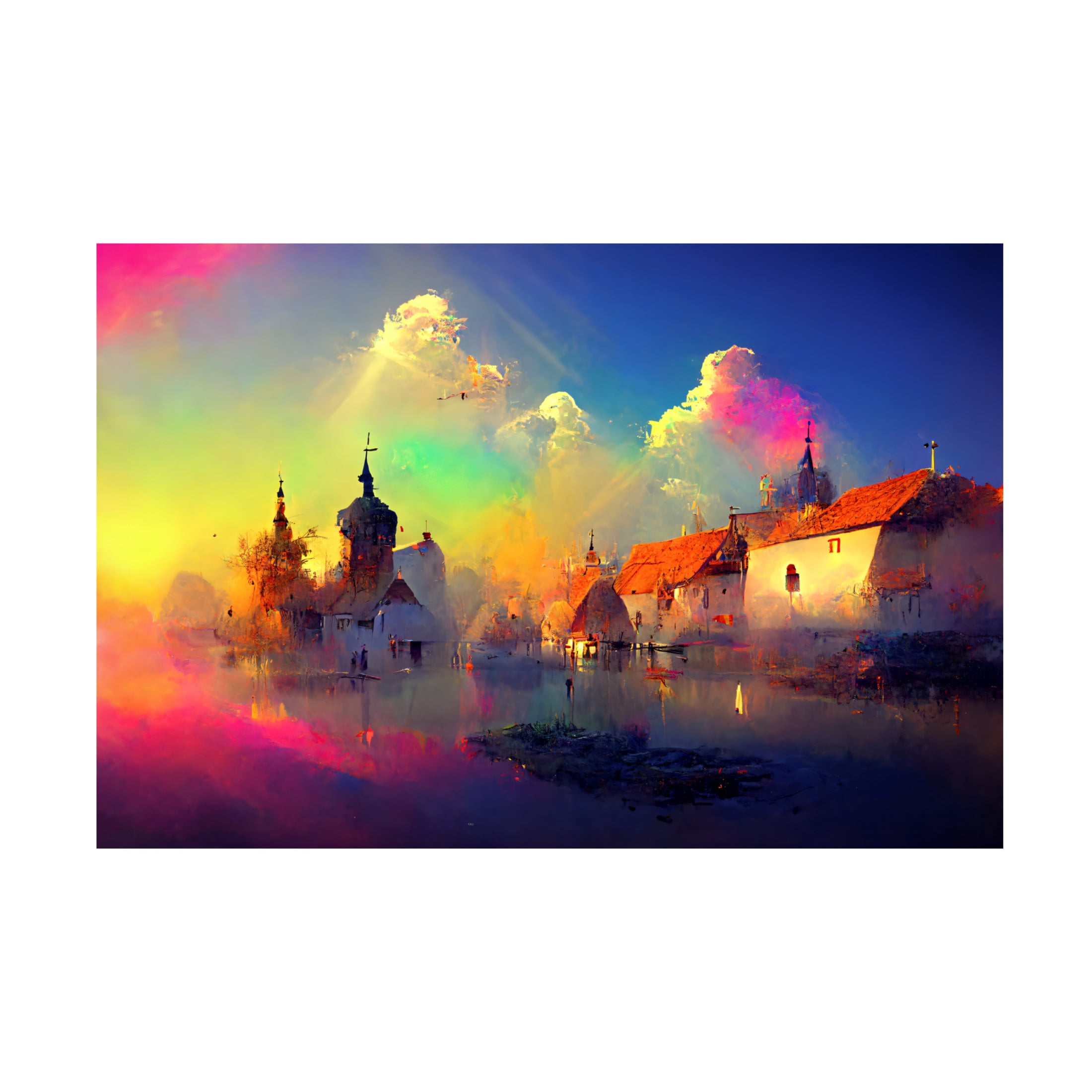 Canvas Wall Art - Ray Heere 'Medieval Landscapes 5' Wall Art for Living Room, Bedroom, or Office Décor by Trademark Fine Art - 32 x 22 Inches