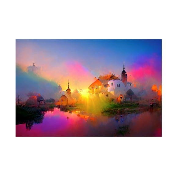 Canvas Wall Art - Ray Heere 'Medieval Landscapes 8' Wall Art for Living Room, Bedroom, or Office Décor by Trademark Fine Art - 19 x 12 Inches