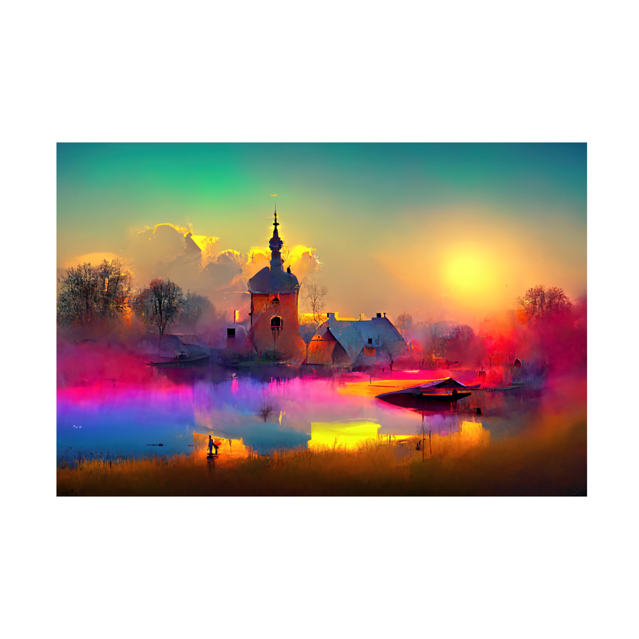 Canvas Wall Art - Ray Heere 'Medieval Landscapes 9' Wall Art for Living Room, Bedroom, or Office Décor by Trademark Fine Art - 32 x 22 Inches