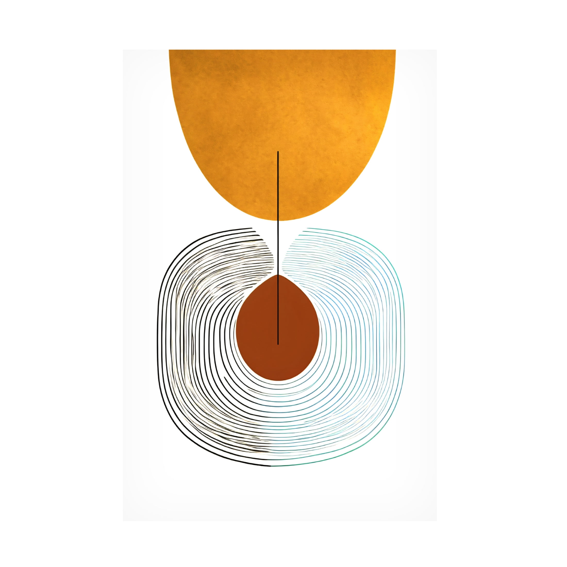 Canvas Wall Art - Ray Heere 'Mid Century Abstract Painting 17' Wall Art for Living Room, Bedroom, or Office Décor by Trademark Fine Art - 22 x 32 Inches