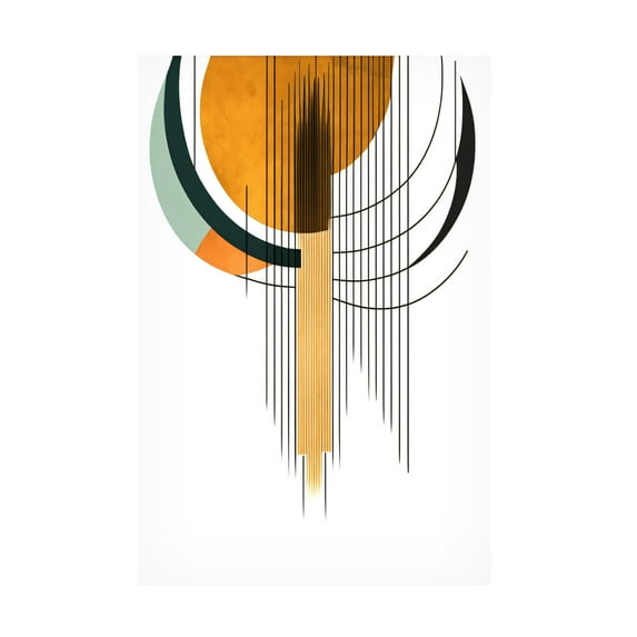 Canvas Wall Art - Ray Heere 'Mid Century Abstract Painting 20' Wall Art for Living Room, Bedroom, or Office Décor by Trademark Fine Art - 16 x 24 Inches