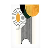 Canvas Wall Art - Ray Heere 'Mid Century Abstract Painting 22' Wall Art for Living Room, Bedroom, or Office Décor by Trademark Fine Art - 12 x 19 Inches