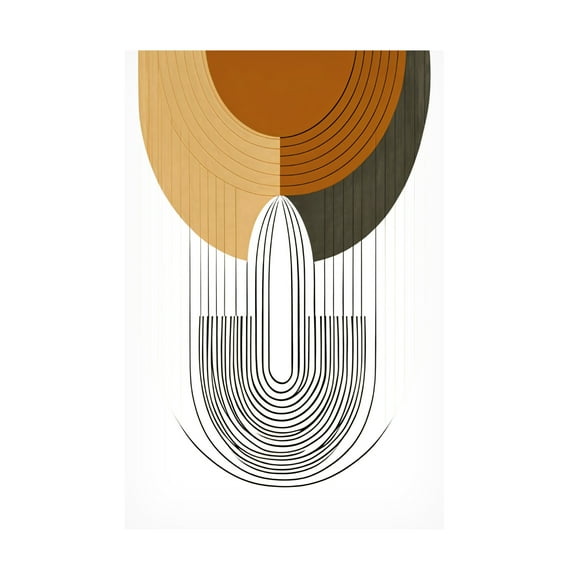 Canvas Wall Art - Ray Heere 'Mid Century Abstract Painting 27' Wall Art for Living Room, Bedroom, or Office Décor by Trademark Fine Art - 12 x 19 Inches