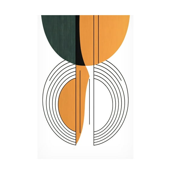 Canvas Wall Art - Ray Heere 'Mid Century Abstract Painting 29' Wall Art for Living Room, Bedroom, or Office Décor by Trademark Fine Art - 16 x 24 Inches