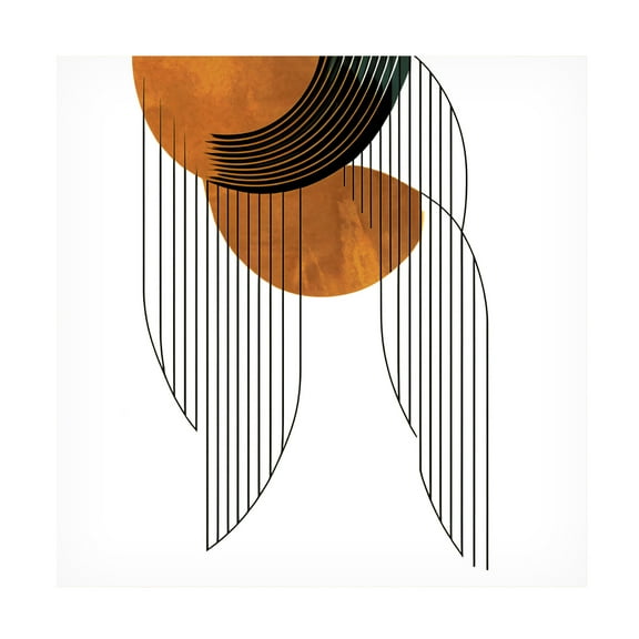 Canvas Wall Art - Ray Heere 'Mid Century Abstract Painting 6' Wall Art for Living Room, Bedroom, or Office Décor by Trademark Fine Art - 14 x 14 Inches