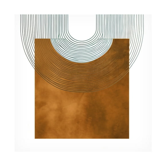 Canvas Wall Art - Ray Heere 'Mid Century Abstract Painting 7' Wall Art for Living Room, Bedroom, or Office Décor by Trademark Fine Art - 14 x 14 Inches