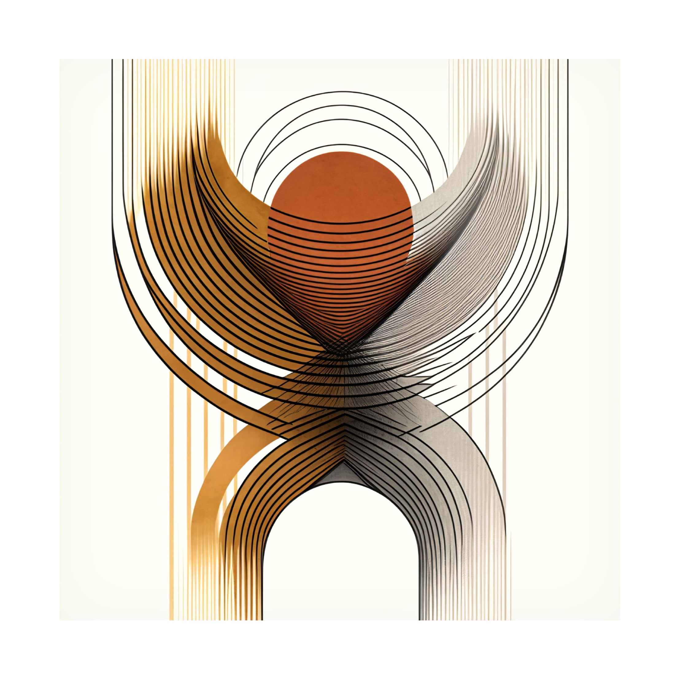Canvas Wall Art - Ray Heere 'Mid Century Abstract Painting 8' Wall Art for Living Room, Bedroom, or Office Décor by Trademark Fine Art - 24 x 24 Inches