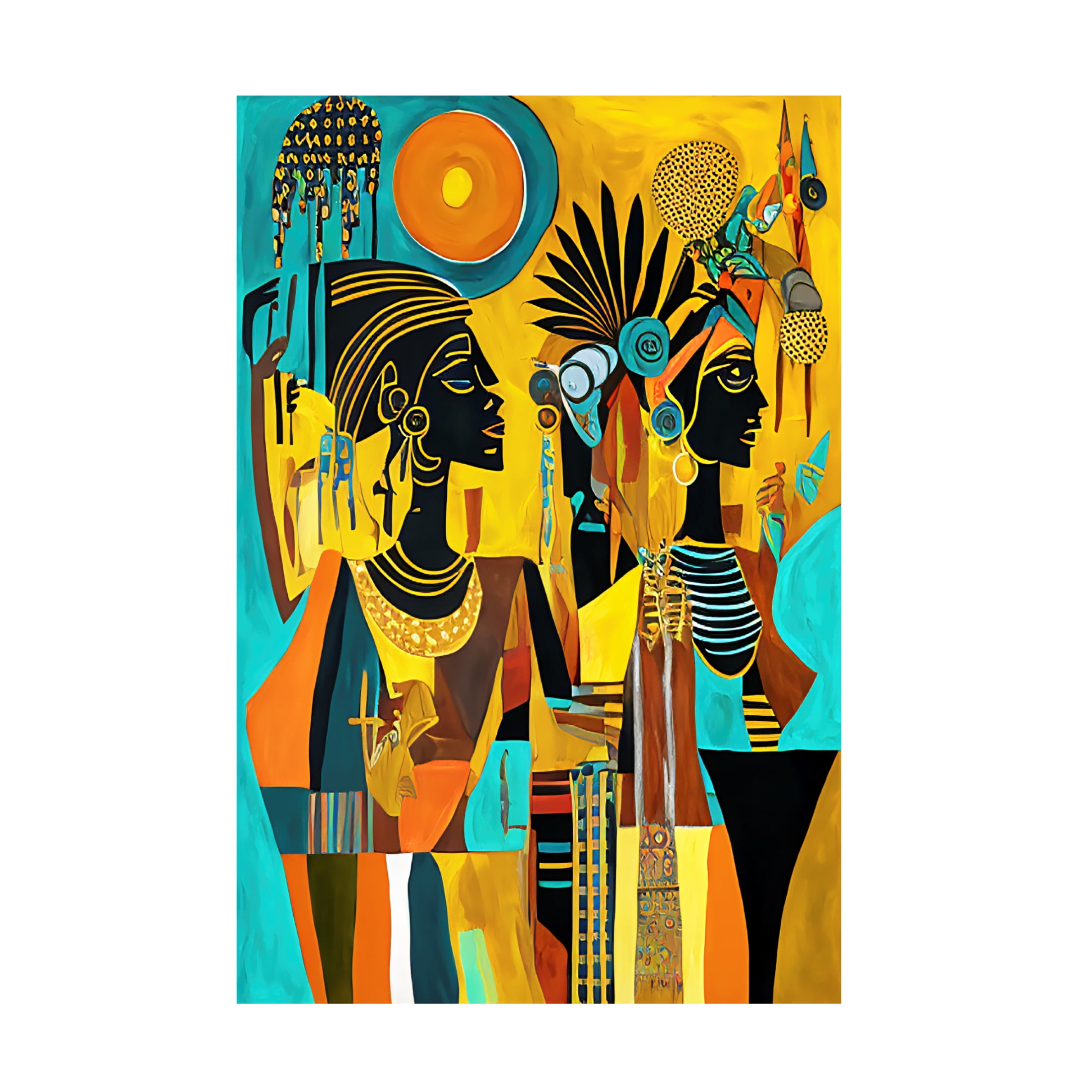 Canvas Wall Art - Ray Heere 'Mid Century Celebration Of All Cultures 27' Wall Art for Living Room, Bedroom, or Office Décor by Trademark Fine Art - 12 x 19 Inches