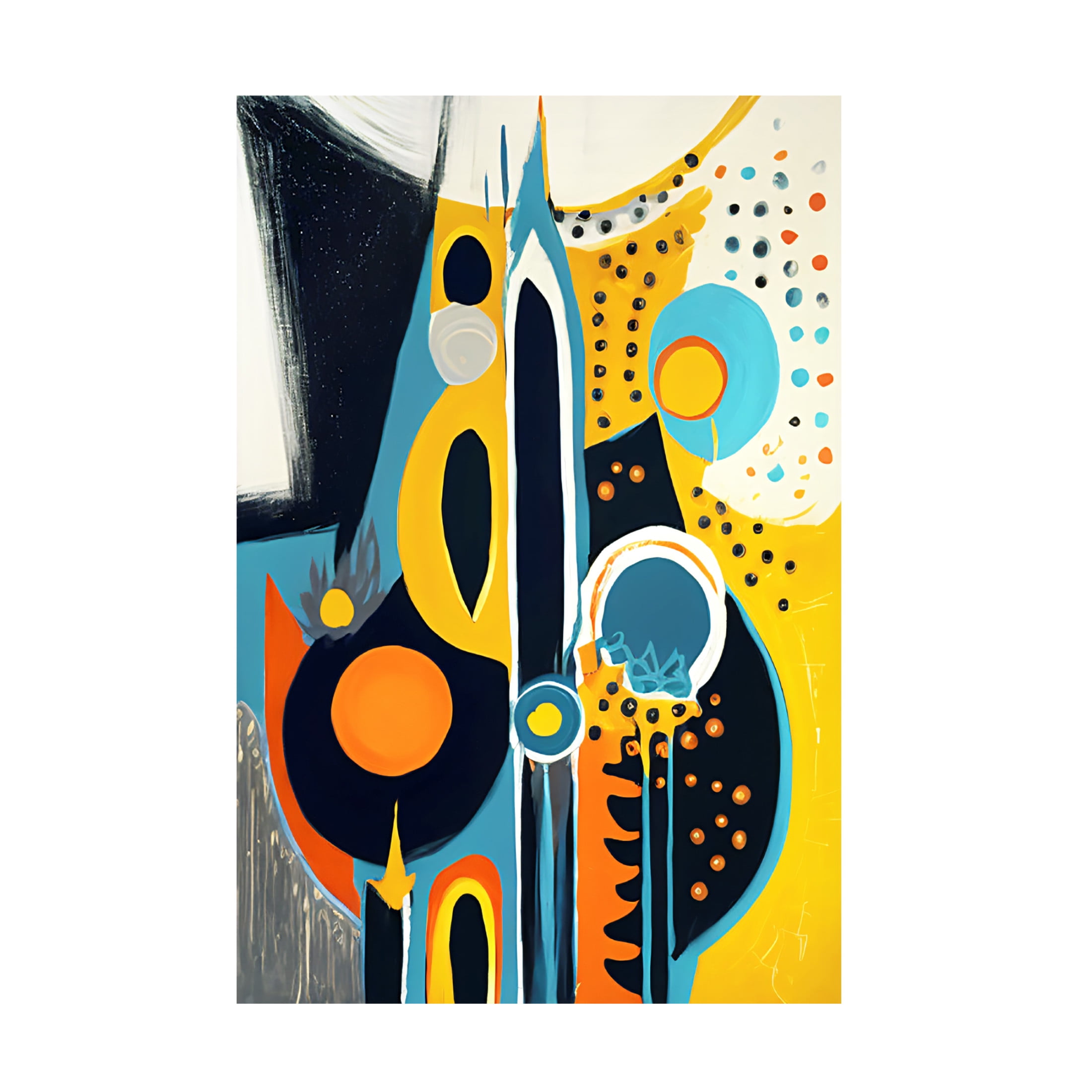 Canvas Wall Art - Ray Heere 'Mid Century Celebration Of All Cultures 26' Wall Art for Living Room, Bedroom, or Office Décor by Trademark Fine Art - 30 x 47 Inches