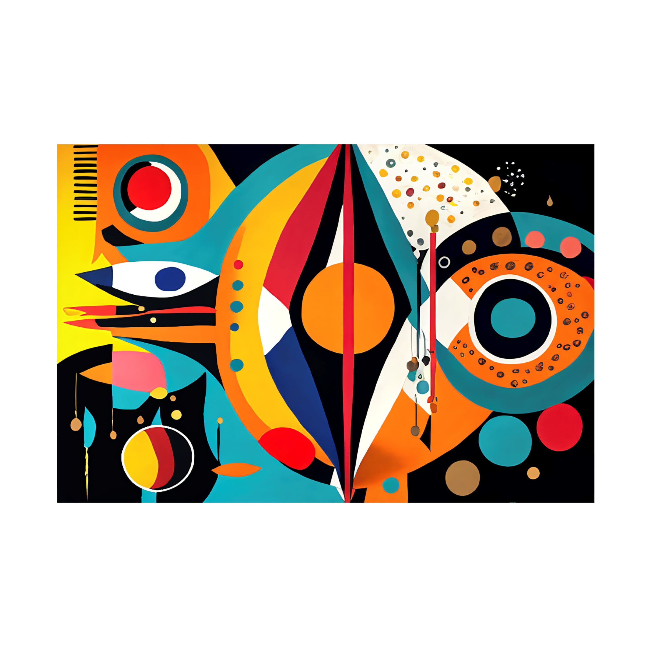Canvas Wall Art - Ray Heere 'Mid Century Celebration Of All Cultures 4' Wall Art for Living Room, Bedroom, or Office Décor by Trademark Fine Art - 32 x 22 Inches