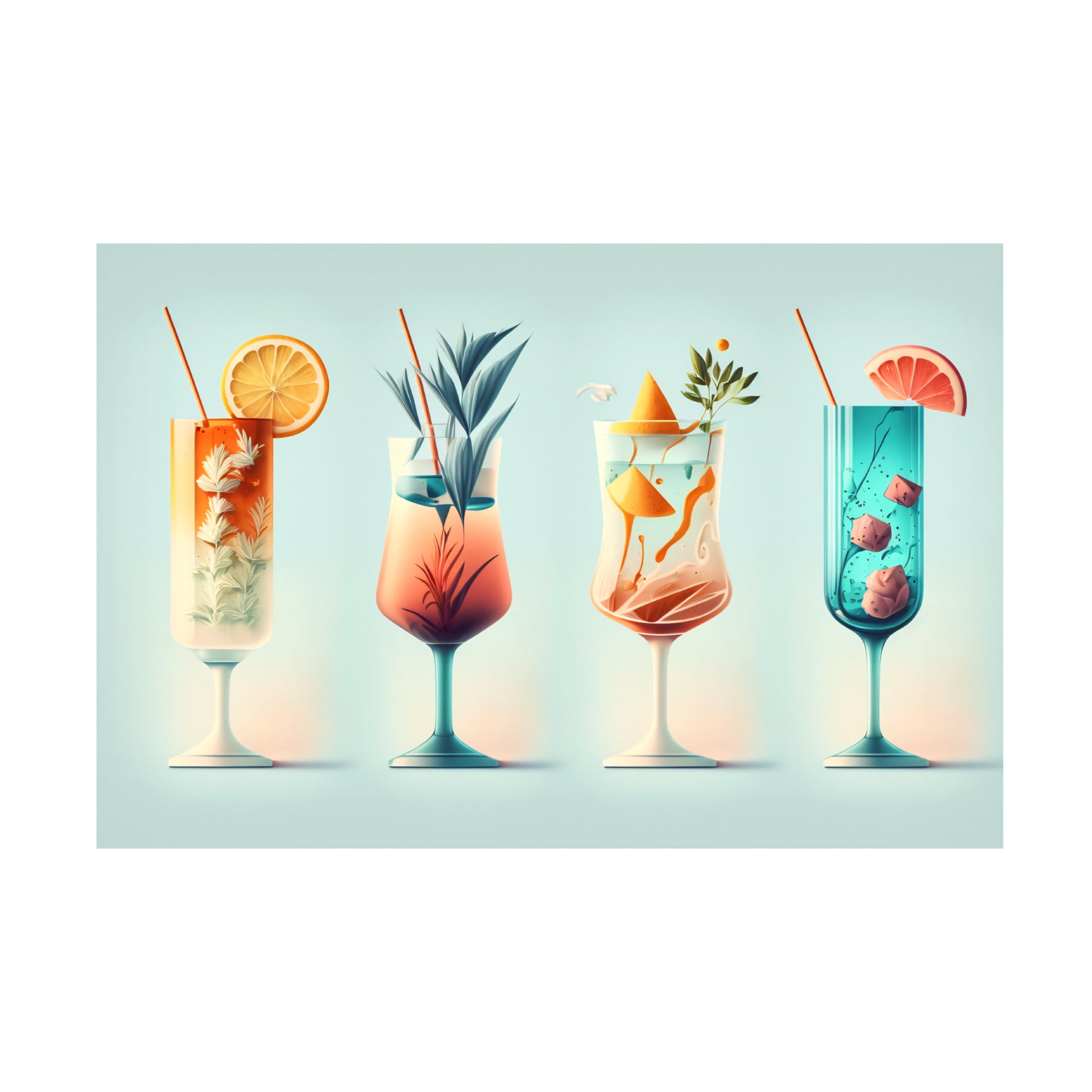 Canvas Wall Art - Ray Heere 'Mid Century Cocktails And Drinks 15' Wall Art for Living Room, Bedroom, or Office Décor by Trademark Fine Art - 32 x 22 Inches