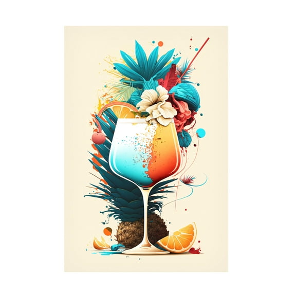 Canvas Wall Art - Ray Heere 'Mid Century Cocktails And Drinks 22' Wall Art for Living Room, Bedroom, or Office Décor by Trademark Fine Art - 12 x 19 Inches