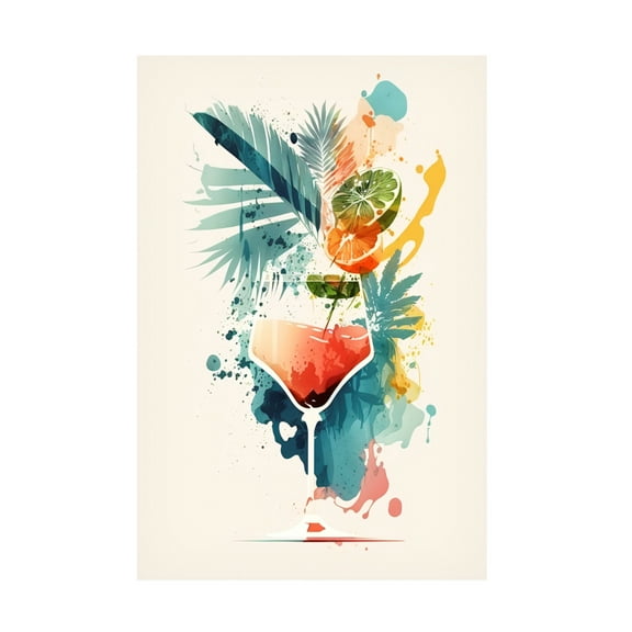 Canvas Wall Art - Ray Heere 'Mid Century Cocktails And Drinks 23' Wall Art for Living Room, Bedroom, or Office Décor by Trademark Fine Art - 12 x 19 Inches