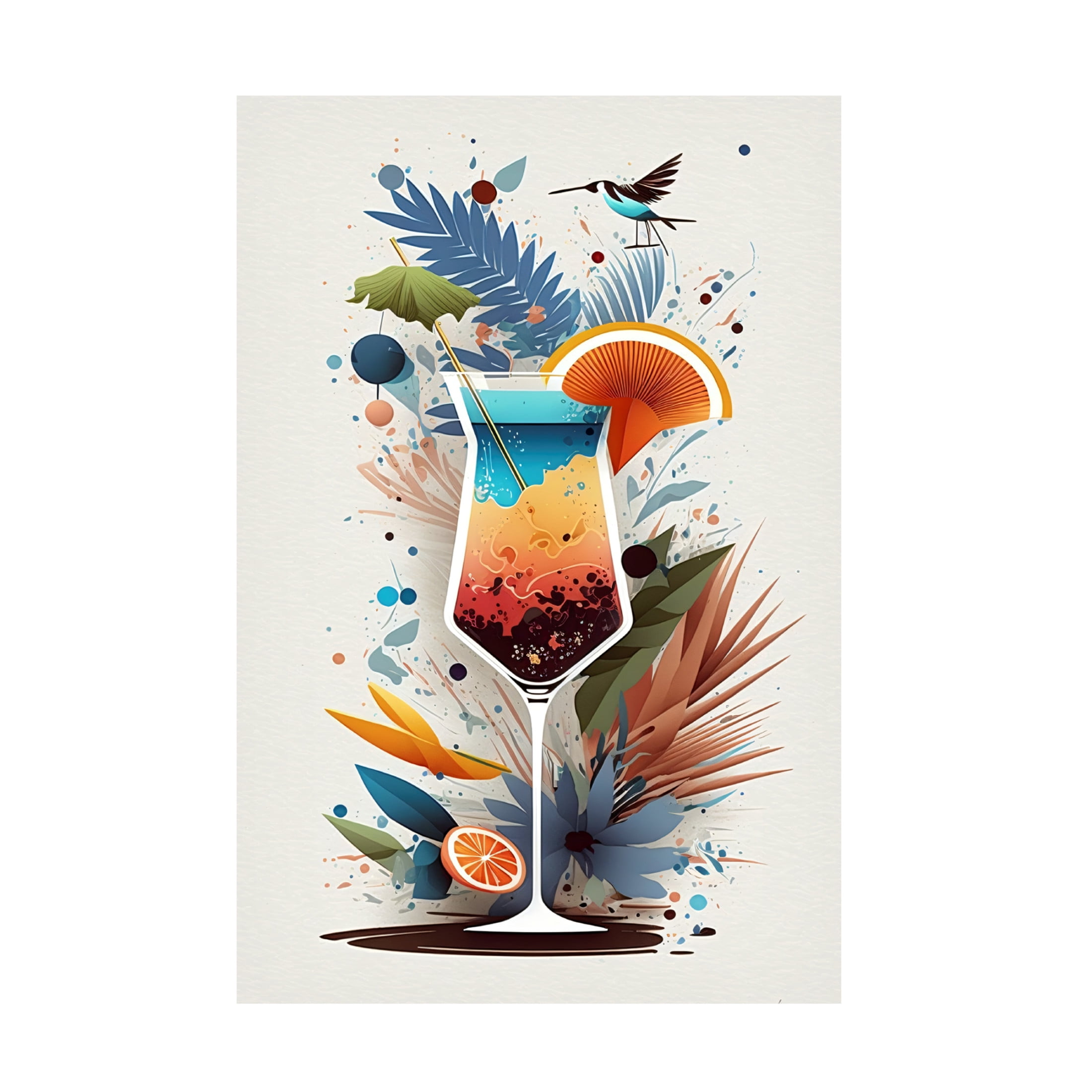 Canvas Wall Art - Ray Heere 'Mid Century Cocktails And Drinks 25' Wall Art for Living Room, Bedroom, or Office Décor by Trademark Fine Art - 12 x 19 Inches