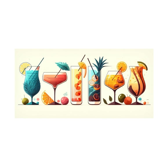 Canvas Wall Art - Ray Heere 'Mid Century Cocktails And Drinks 29' Wall Art for Living Room, Bedroom, or Office Décor by Trademark Fine Art - 19 x 10 Inches
