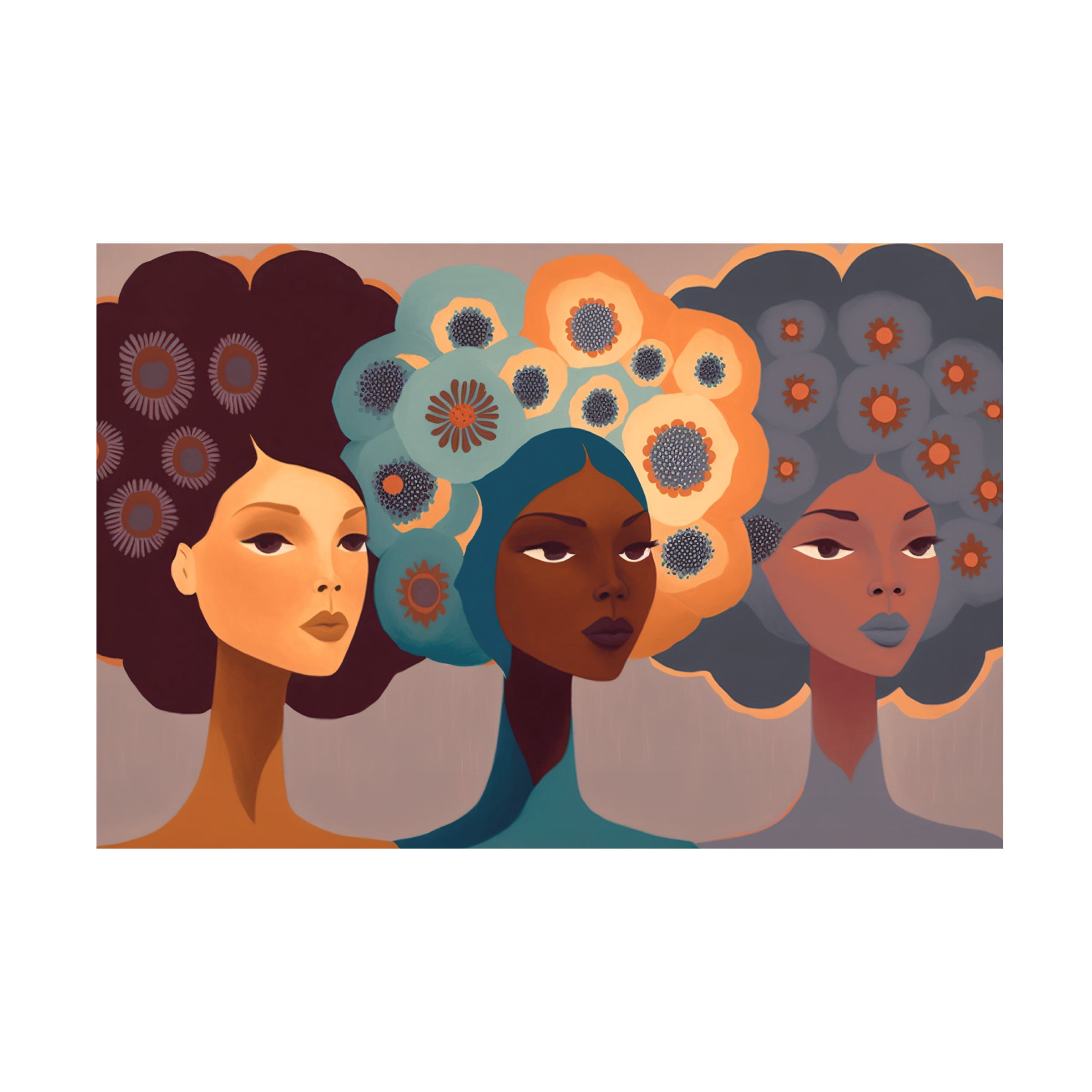 Canvas Wall Art - Ray Heere 'Mid Century Diversity Portraits 13' Wall Art for Living Room, Bedroom, or Office DÃ©cor by Trademark Fine Art - 32 x 22 Inches