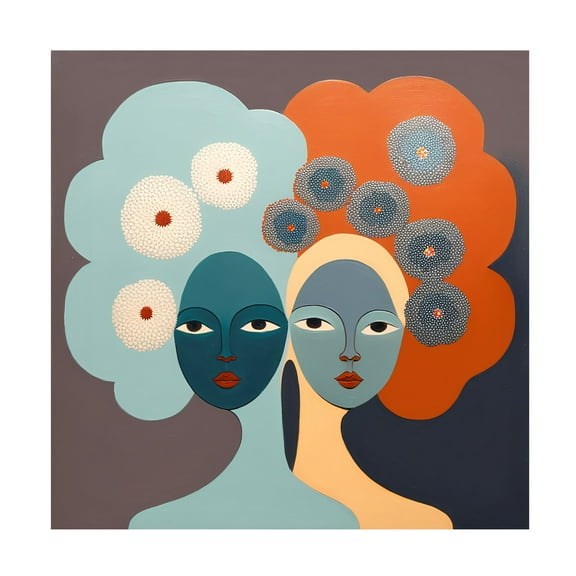 Canvas Wall Art - Ray Heere 'Mid Century Diversity Portraits 14' Wall Art for Living Room, Bedroom, or Office Décor by Trademark Fine Art - 14 x 14 Inches