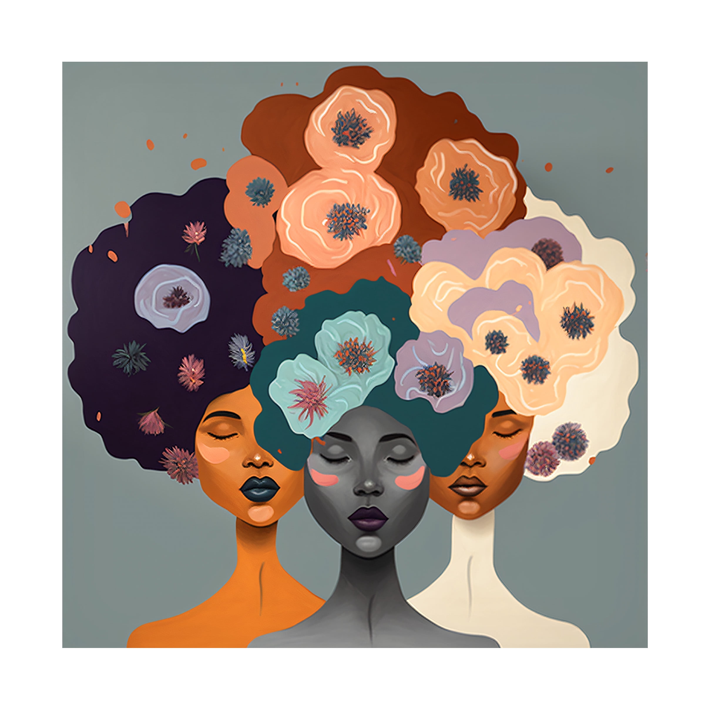 Canvas Wall Art - Ray Heere 'Mid Century Diversity Portraits 15' Wall Art for Living Room, Bedroom, or Office DÃ©cor by Trademark Fine Art - 24 x 24 Inches