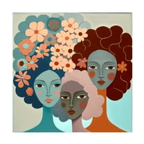 Canvas Wall Art - Ray Heere 'Mid Century Diversity Portraits 16' Wall Art for Living Room, Bedroom, or Office Décor by Trademark Fine Art - 18 x 18 Inches