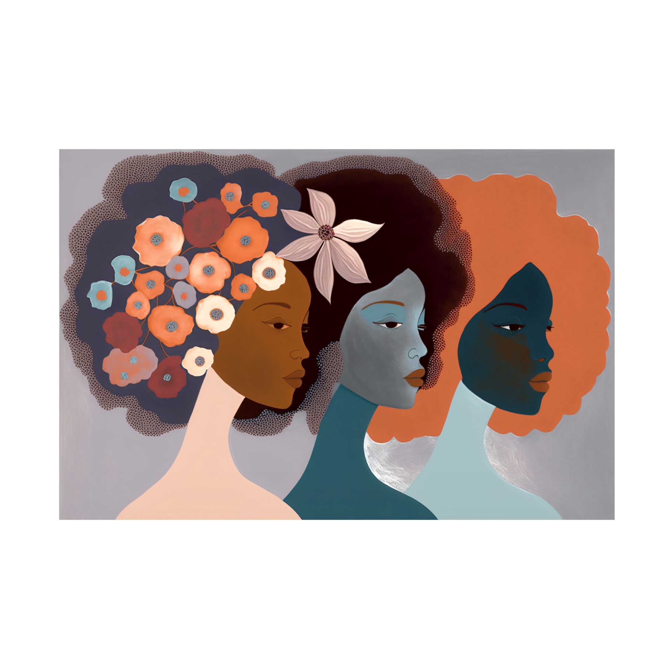 Canvas Wall Art - Ray Heere 'Mid Century Diversity Portraits 2' Wall Art for Living Room, Bedroom, or Office Décor by Trademark Fine Art - 24 x 16 Inches