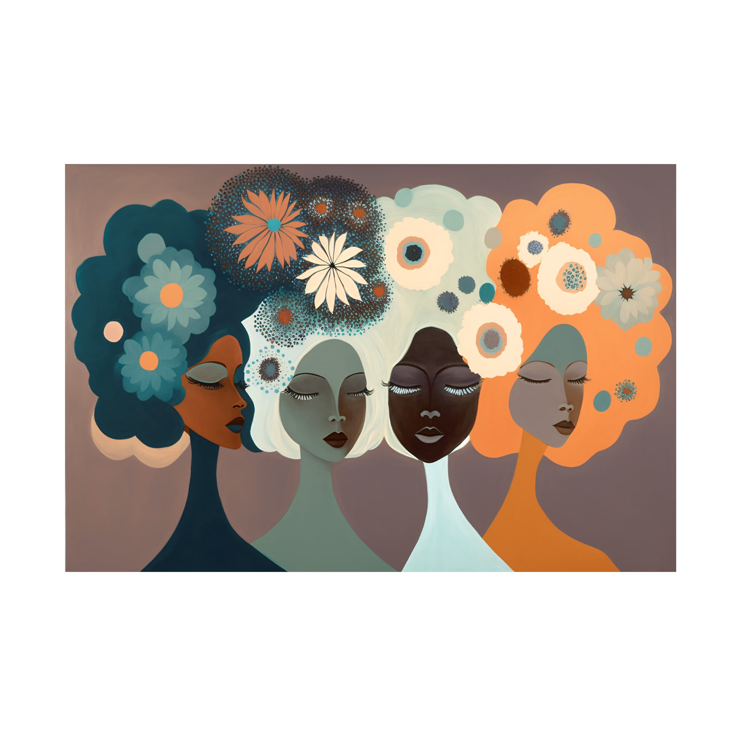 Canvas Wall Art - Ray Heere 'Mid Century Diversity Portraits 4' Wall Art for Living Room, Bedroom, or Office DÃ©cor by Trademark Fine Art - 19 x 12 Inches