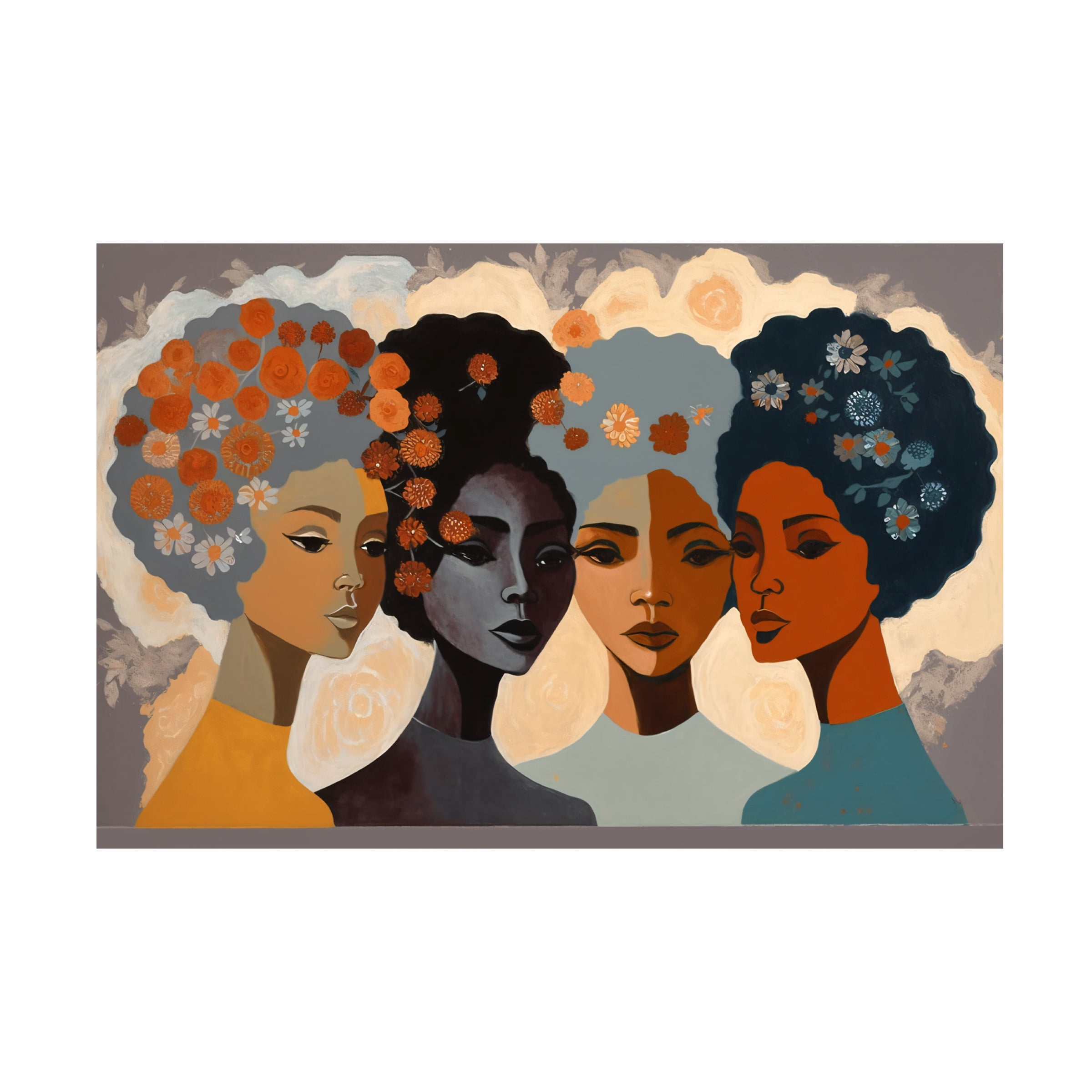 Canvas Wall Art - Ray Heere 'Mid Century Diversity Portraits 5' Wall Art for Living Room, Bedroom, or Office Décor by Trademark Fine Art - 24 x 16 Inches
