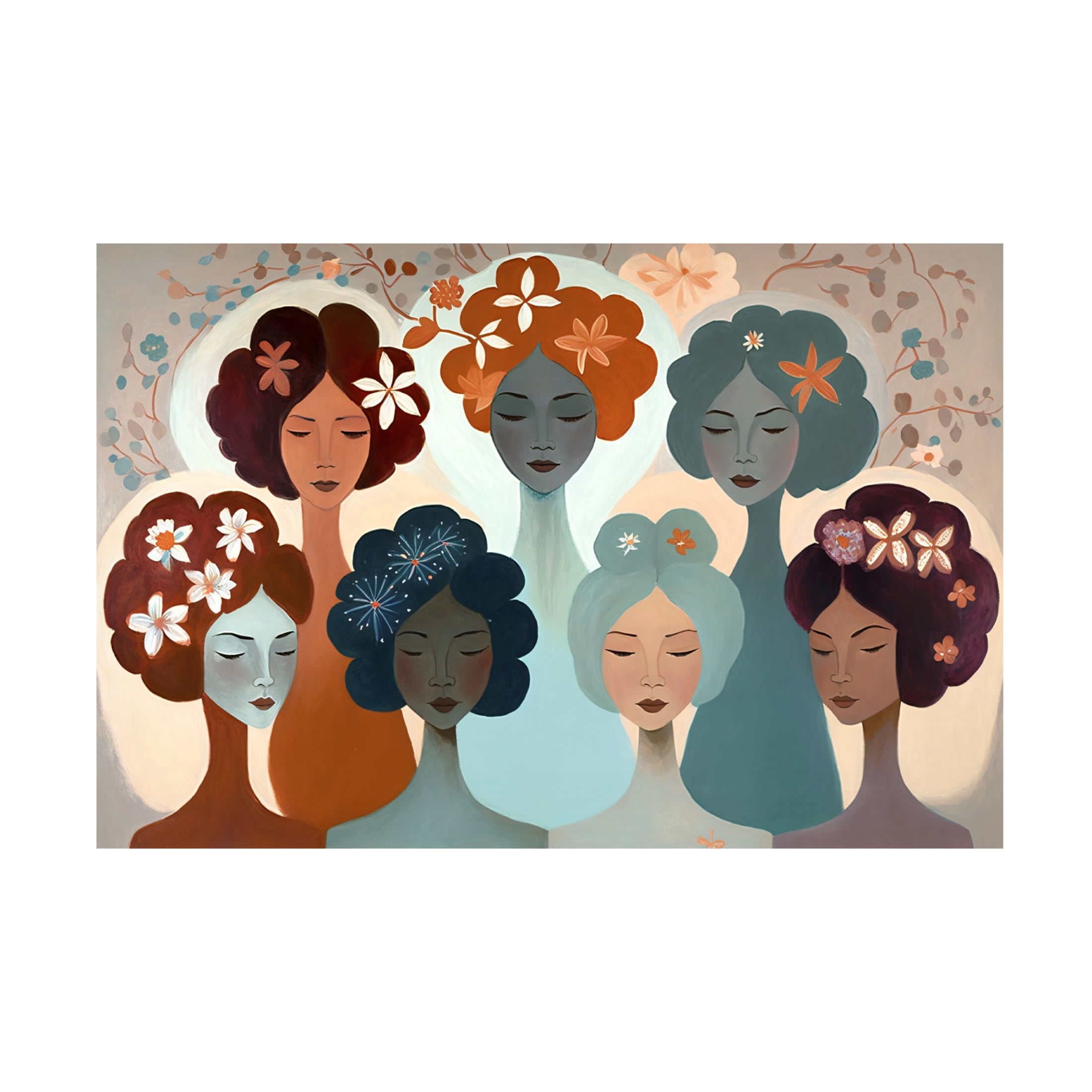 Canvas Wall Art - Ray Heere 'Mid Century Diversity Portraits 6' Wall Art for Living Room, Bedroom, or Office Décor by Trademark Fine Art - 32 x 22 Inches