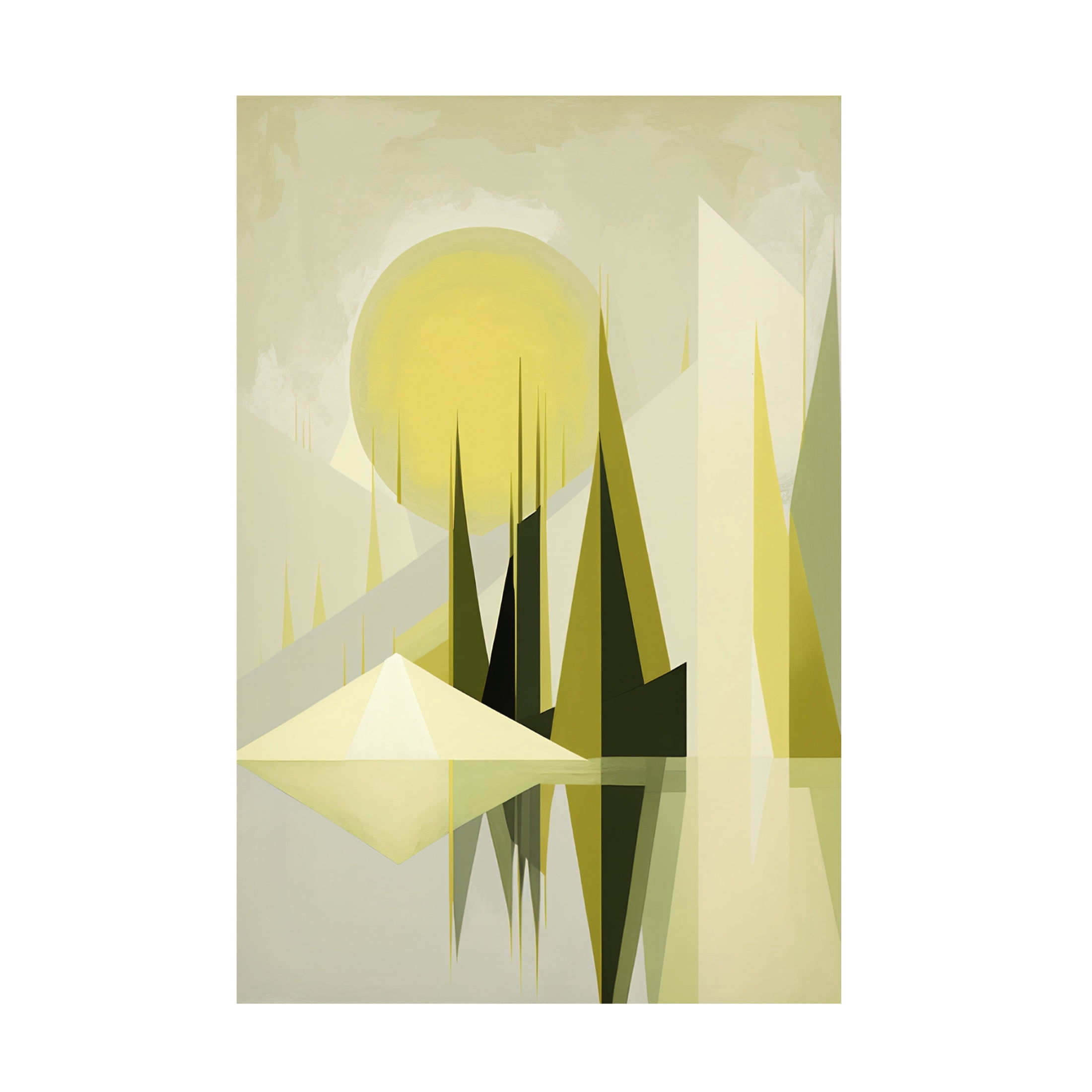 Canvas Wall Art - Ray Heere 'Mid Century Nature Green 16' Wall Art for Living Room, Bedroom, or Office Décor by Trademark Fine Art - 22 x 32 Inches