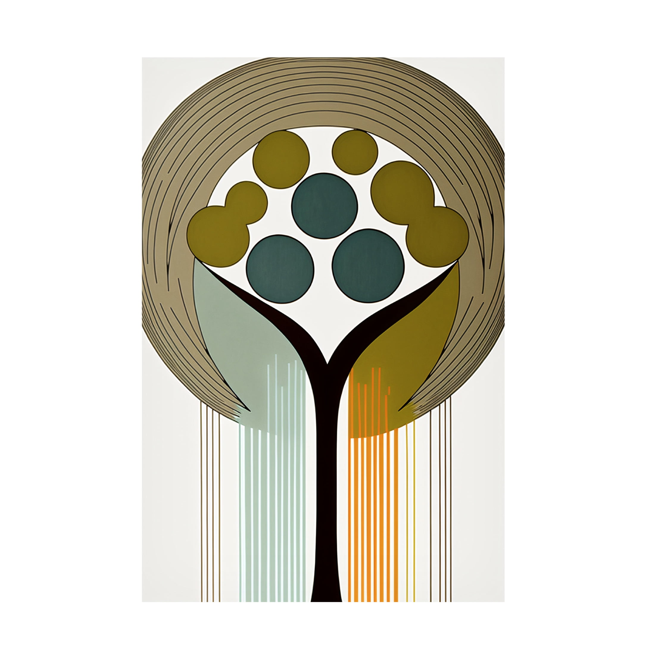 Canvas Wall Art - Ray Heere 'Mid Century Tree Of Life 16' Wall Art for Living Room, Bedroom, or Office Décor by Trademark Fine Art - 12 x 19 Inches