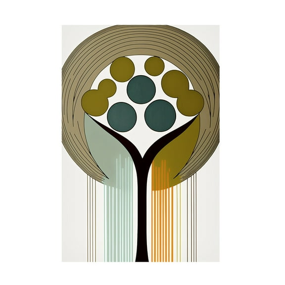 Canvas Wall Art - Ray Heere 'Mid Century Tree Of Life 16' Wall Art for Living Room, Bedroom, or Office Décor by Trademark Fine Art - 16 x 24 Inches