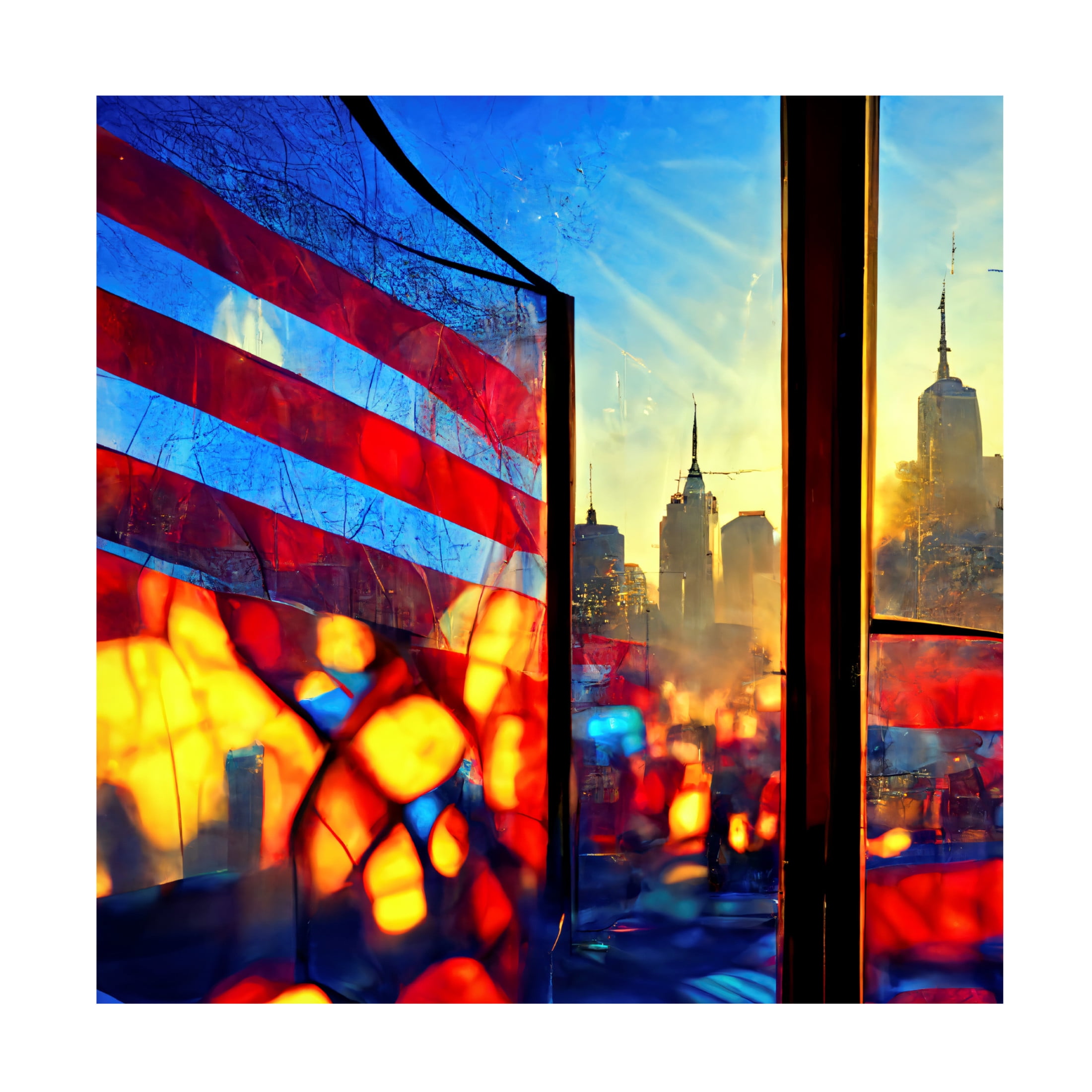 Canvas Wall Art - Ray Heere 'New York 5' Wall Art for Living Room, Bedroom, or Office Décor by Trademark Fine Art - 35 x 35 Inches