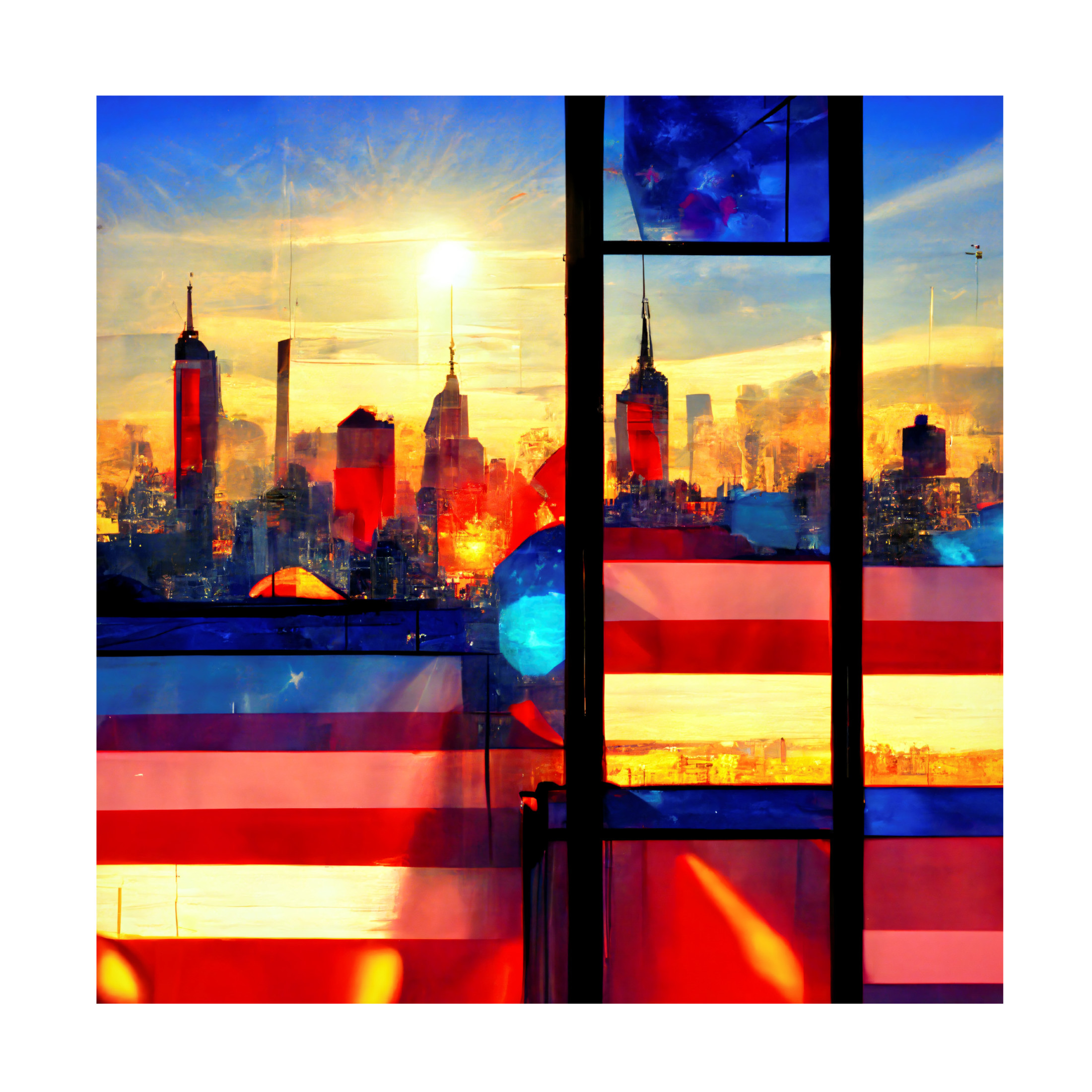 Canvas Wall Art - Ray Heere 'New York 6' Wall Art for Living Room, Bedroom, or Office Décor by Trademark Fine Art - 35 x 35 Inches