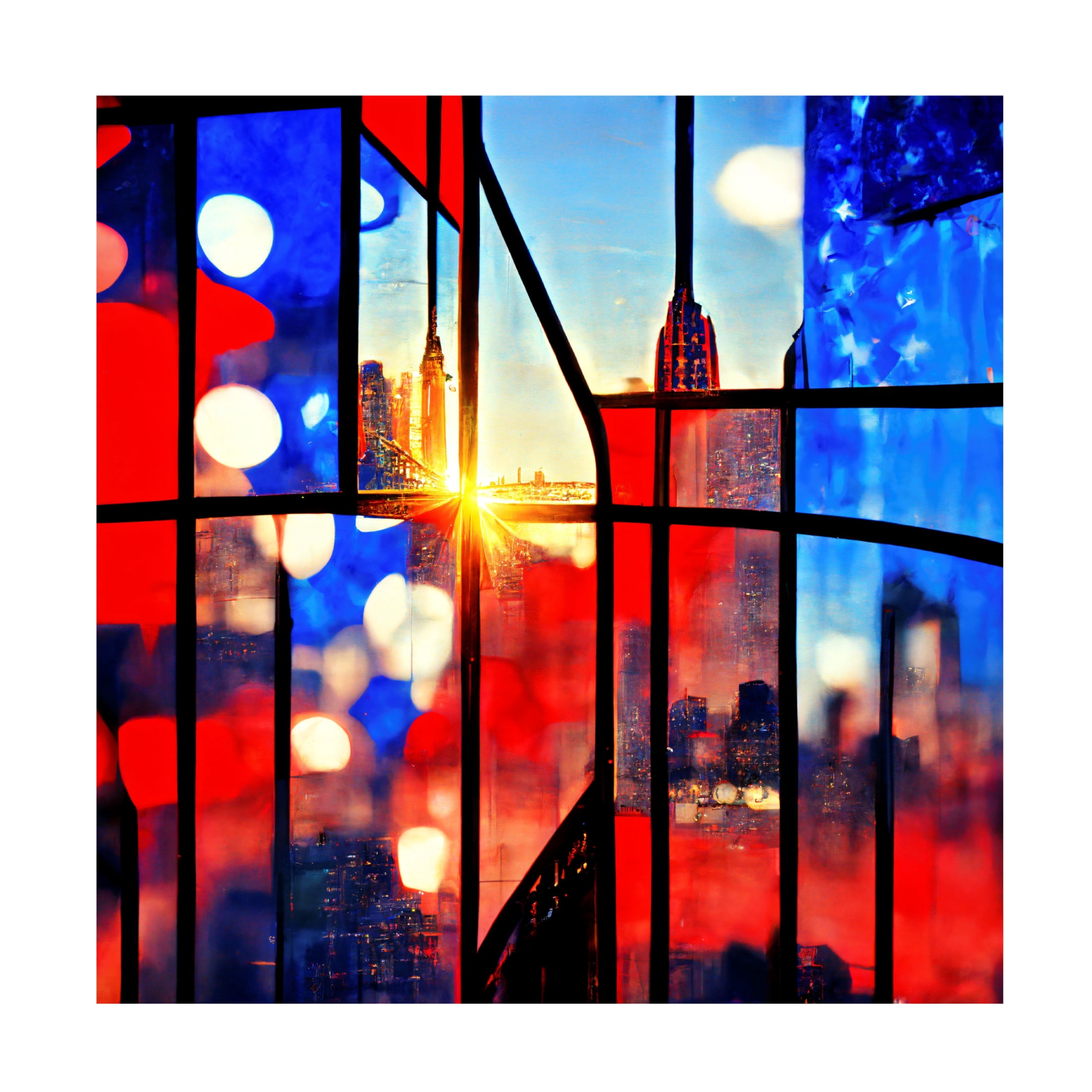 Canvas Wall Art - Ray Heere 'New York 7' Wall Art for Living Room, Bedroom, or Office Décor by Trademark Fine Art - 35 x 35 Inches