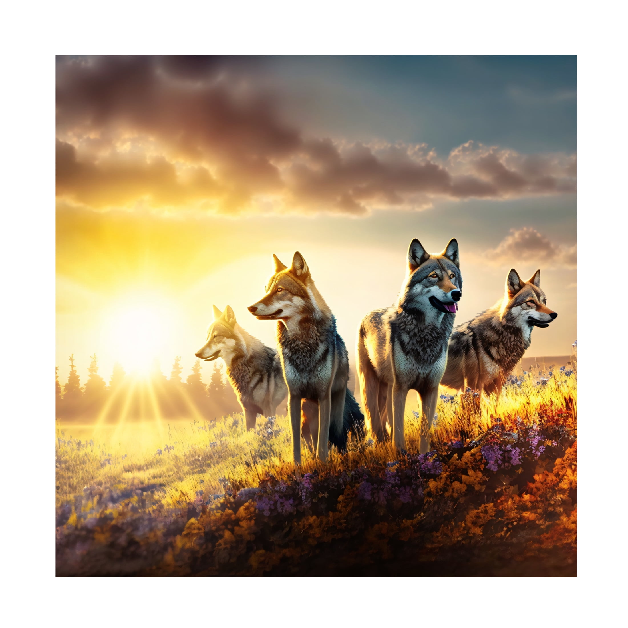Canvas Wall Art - Ray Heere 'North American Wildlife 48' Wall Art for Living Room, Bedroom, or Office Décor by Trademark Fine Art - 24 x 24 Inches