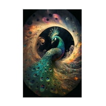 Canvas Wall Art - Ray Heere 'Proud Peacocks 11' Wall Art for Living Room, Bedroom, or Office Décor by Trademark Fine Art - 12 x 19 Inches