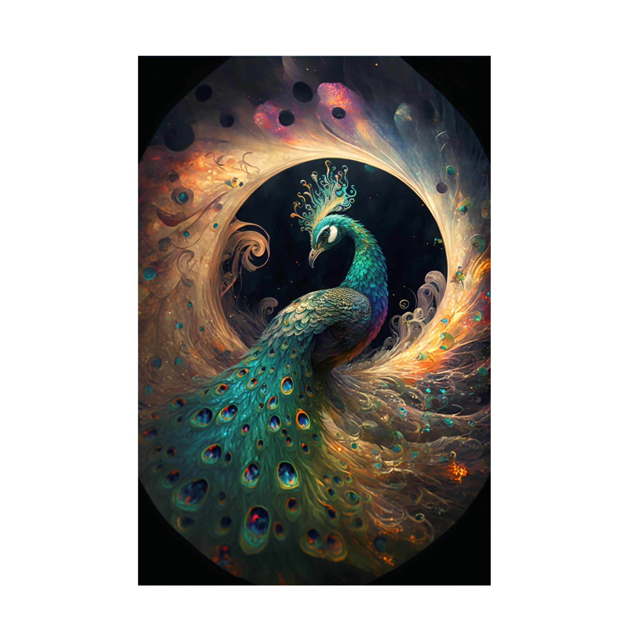 Canvas Wall Art - Ray Heere 'Proud Peacocks 11' Wall Art for Living Room, Bedroom, or Office Décor by Trademark Fine Art - 30 x 47 Inches