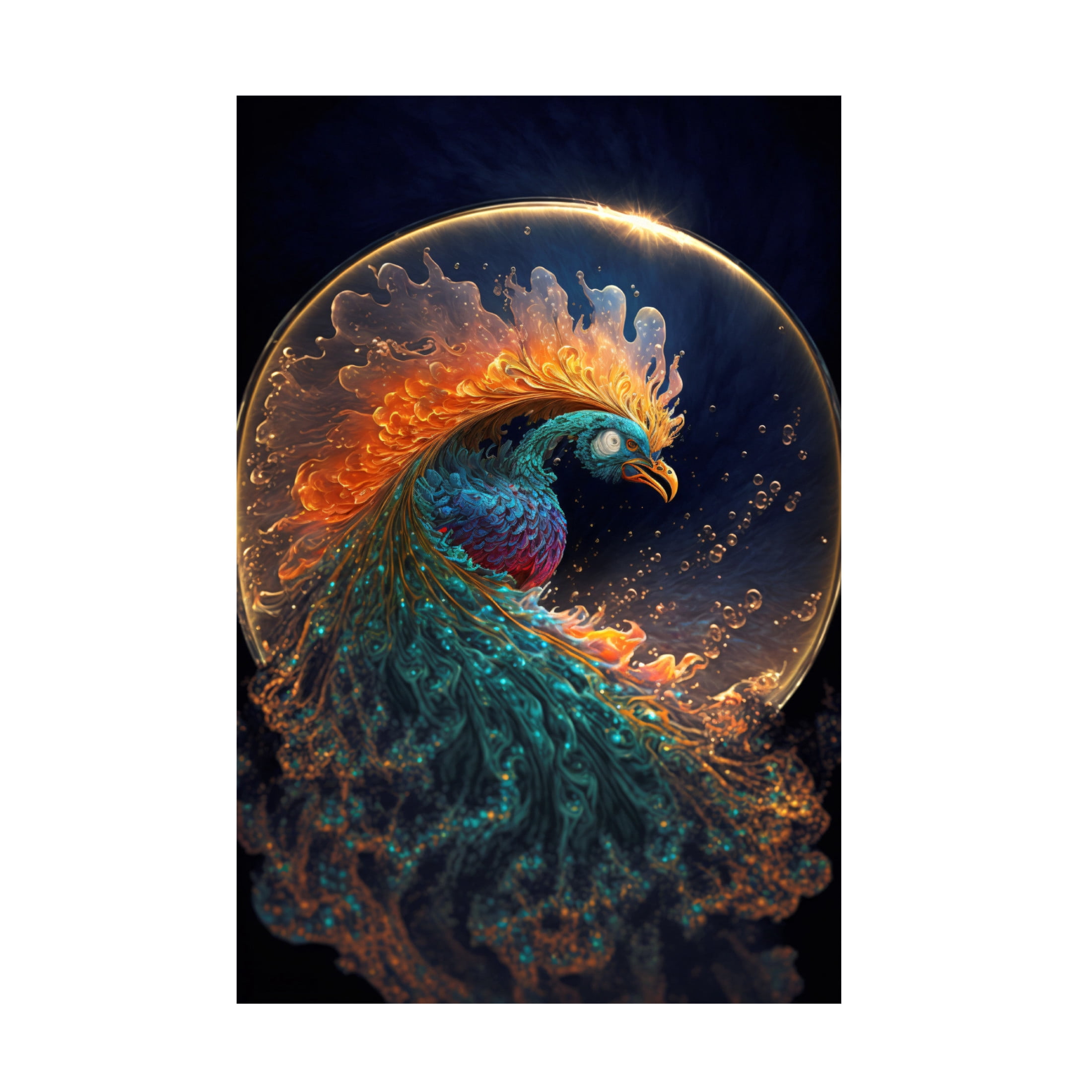 Canvas Wall Art - Ray Heere 'Proud Peacocks 12' Wall Art for Living Room, Bedroom, or Office Décor by Trademark Fine Art - 30 x 47 Inches