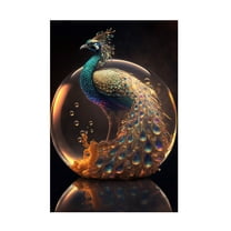 Canvas Wall Art - Ray Heere 'Proud Peacocks 18' Wall Art for Living Room, Bedroom, or Office Décor by Trademark Fine Art - 12 x 19 Inches
