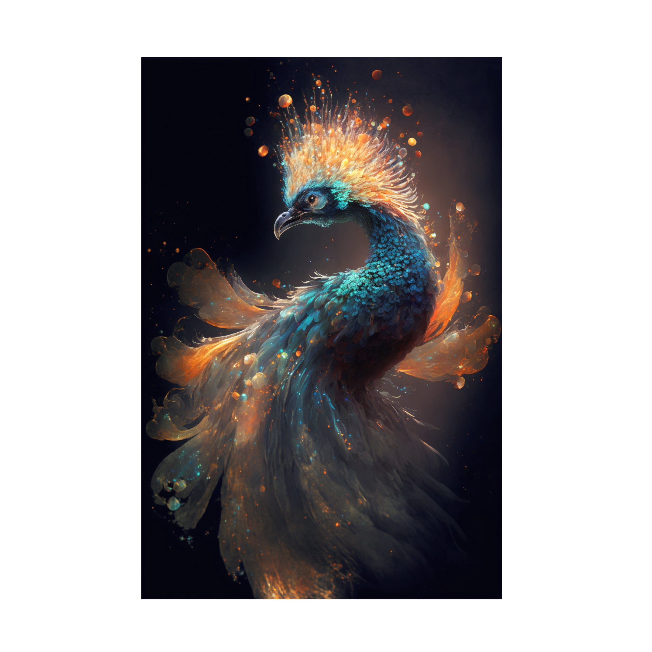 Canvas Wall Art - Ray Heere 'Proud Peacocks 24' Wall Art for Living Room, Bedroom, or Office Décor by Trademark Fine Art - 22 x 32 Inches