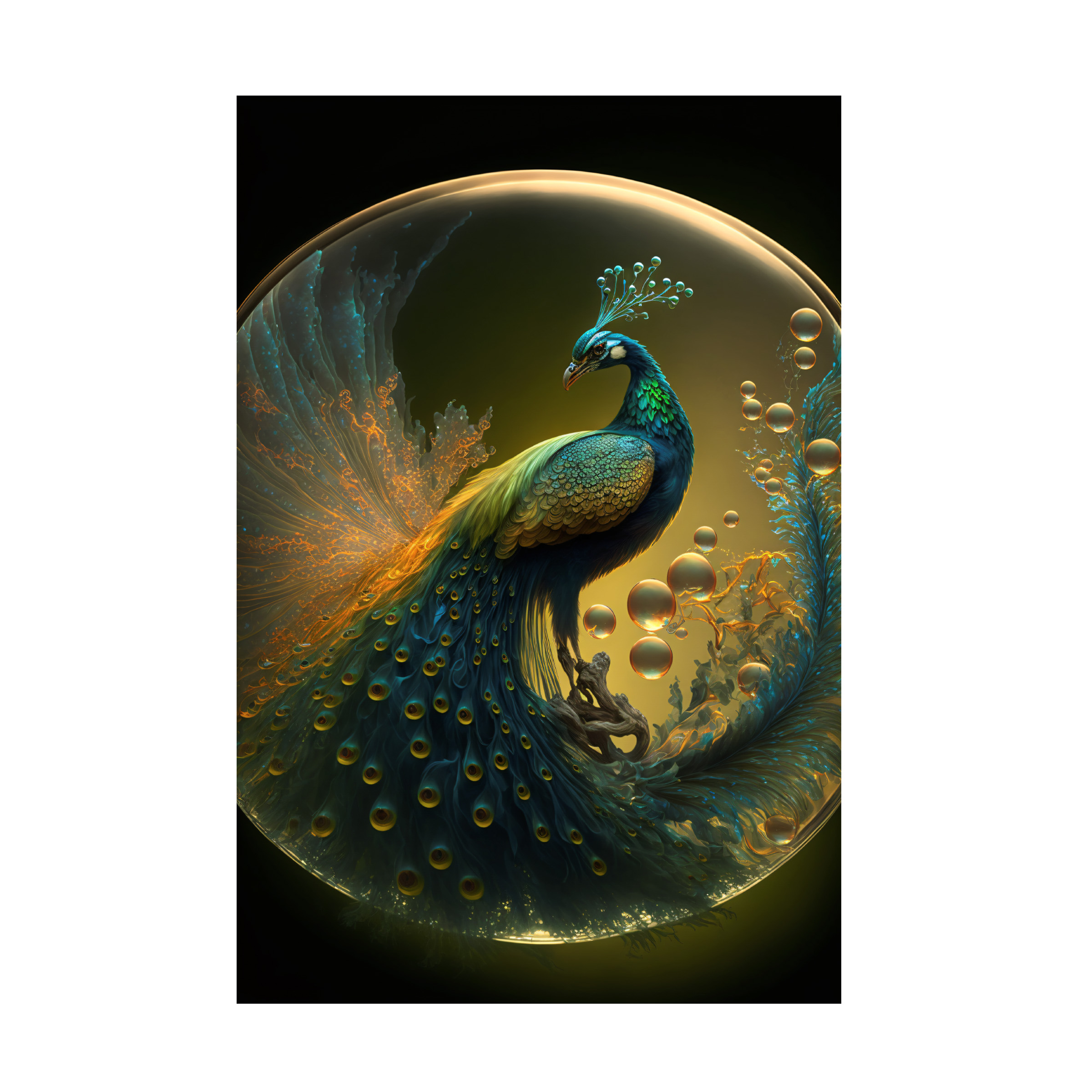 Canvas Wall Art - Ray Heere 'Proud Peacocks 26' Wall Art for Living Room, Bedroom, or Office DÃ©cor by Trademark Fine Art - 12 x 19 Inches