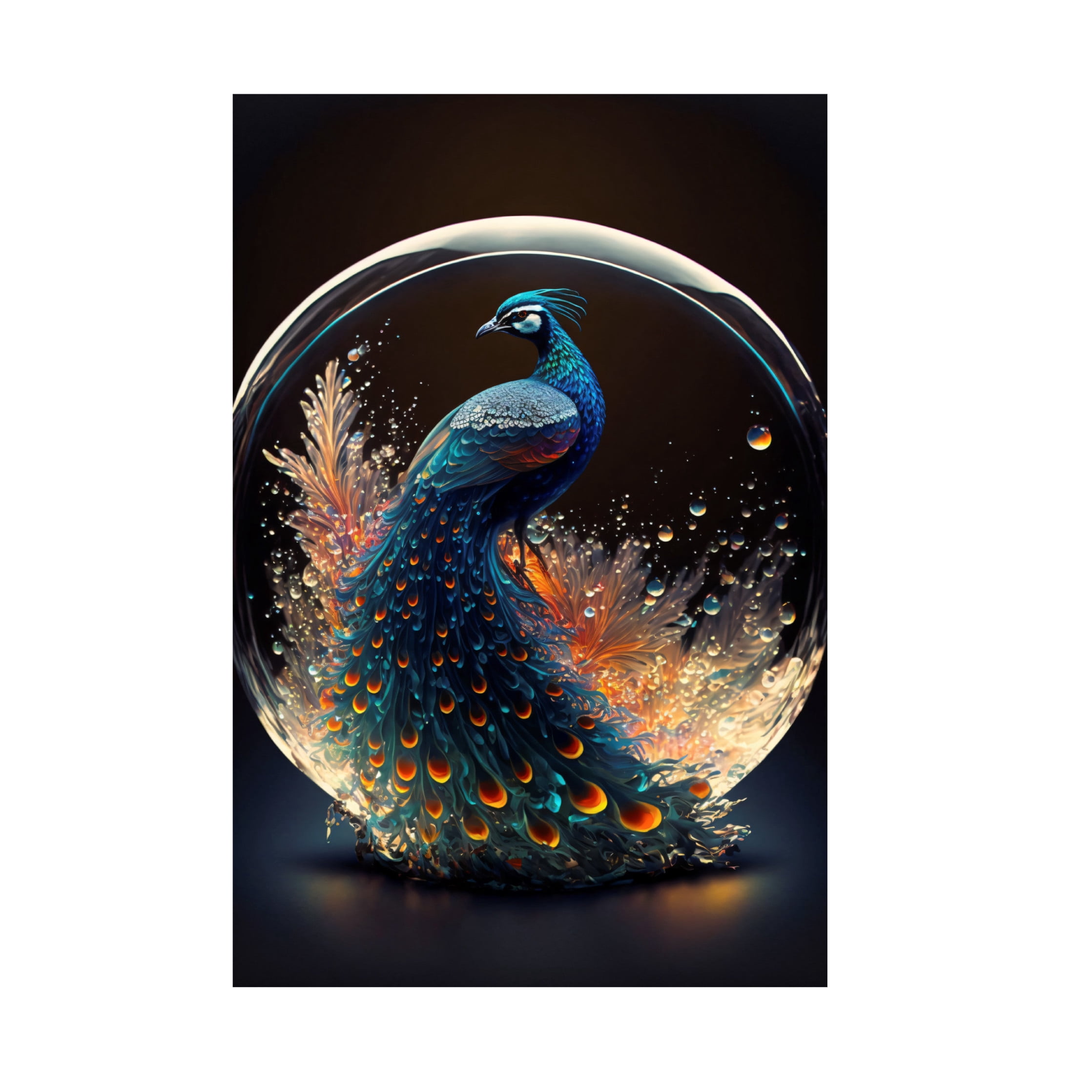 Canvas Wall Art - Ray Heere 'Proud Peacocks 7' Wall Art for Living Room, Bedroom, or Office Décor by Trademark Fine Art - 12 x 19 Inches