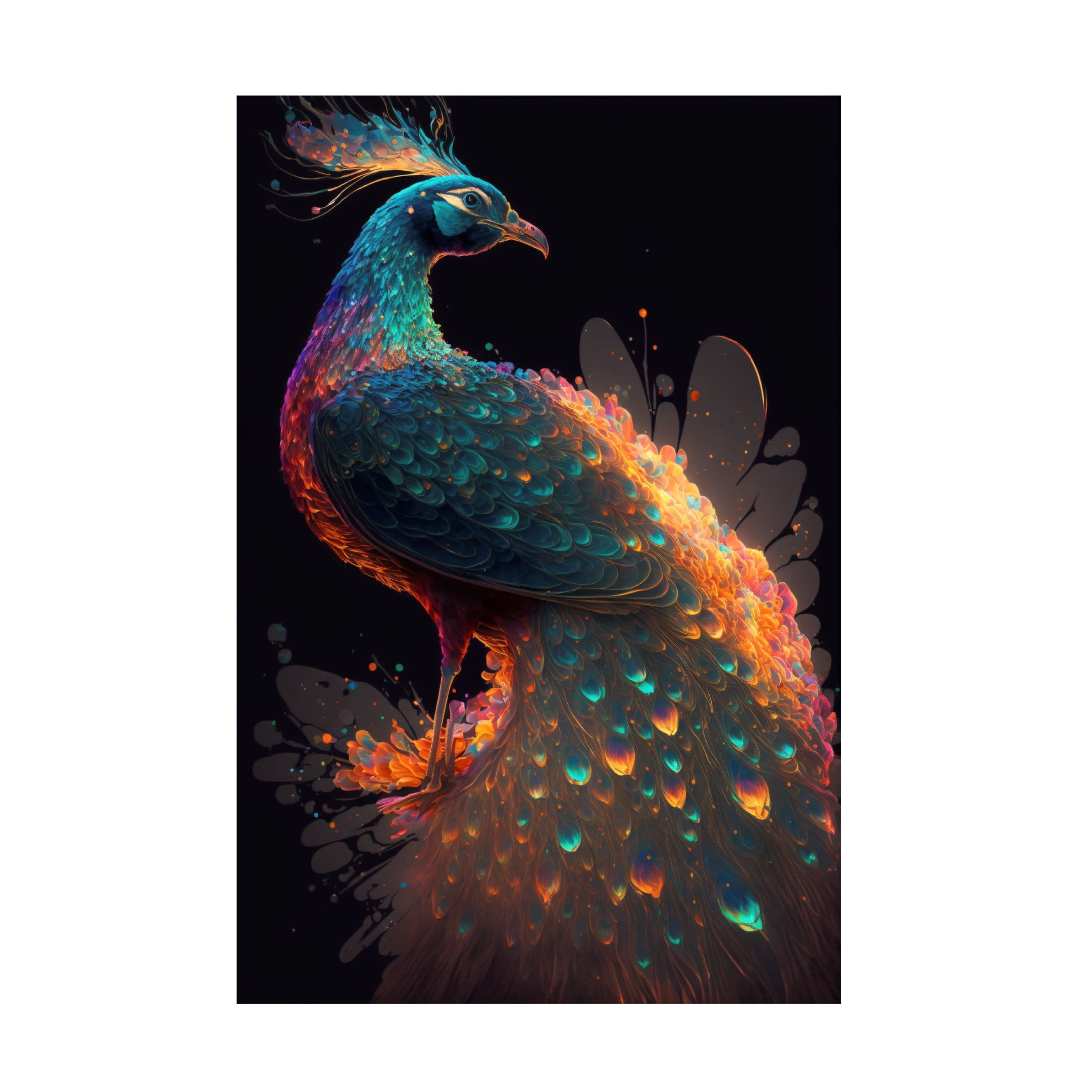 Canvas Wall Art - Ray Heere 'Proud Peacocks 8' Wall Art for Living Room, Bedroom, or Office Décor by Trademark Fine Art - 16 x 24 Inches